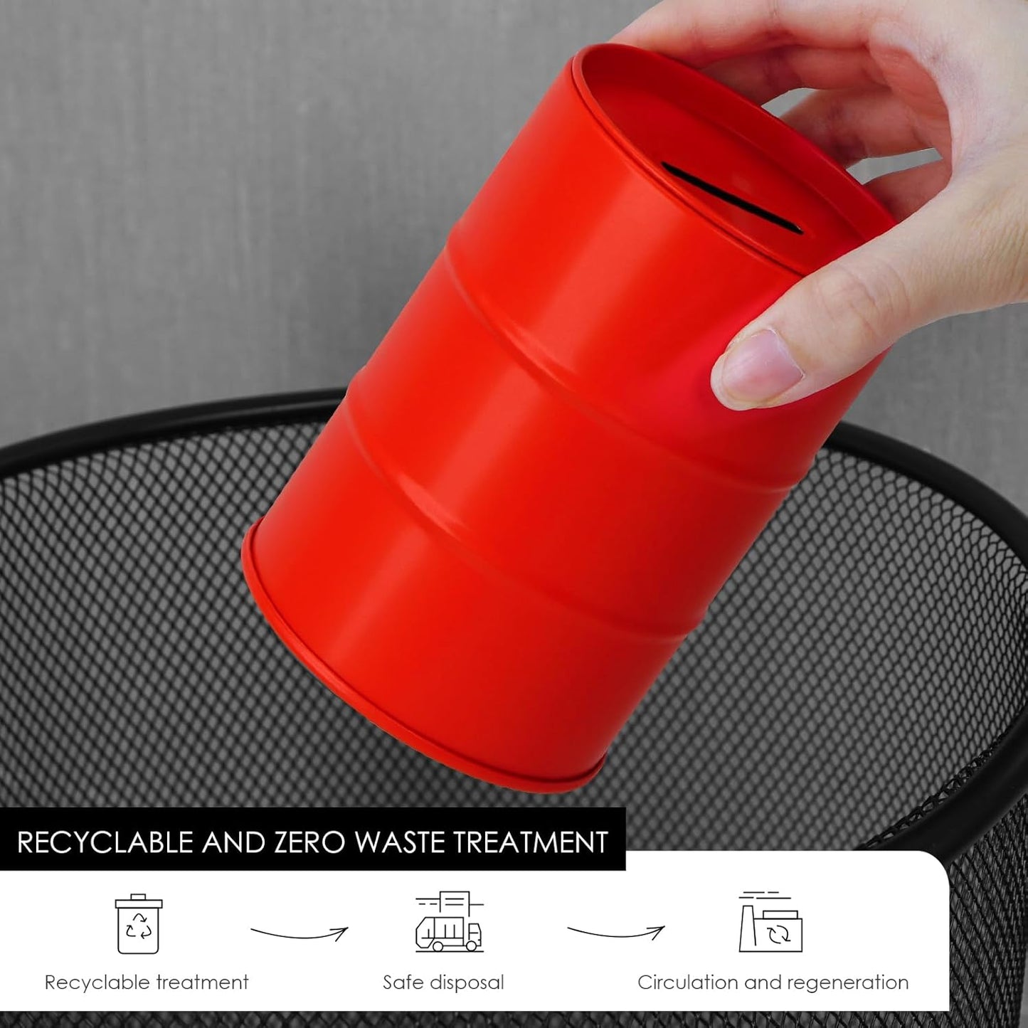 Linkidea Safety Razor Blade Disposal Container Box, Metal Razor Disposal Case Safe Bank for Storing Used Wasted Blades (Red)