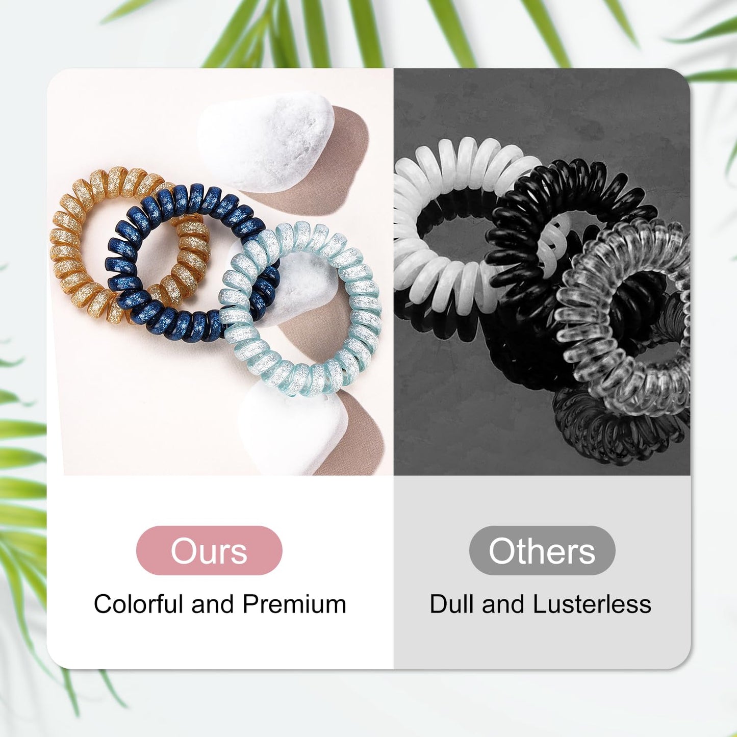 JessLab Spiral Hair Ties for Women, 10-Pack Traceless No-Damage Ponytail Holders, Coils Hair Bands for Girls, Assorted Colors