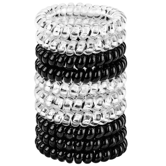 JessLab Spiral Hair Ties for Women, 10-Pack Traceless No-Damage Ponytail Holders, Coils Hair Bands for Girls, Assorted Colors