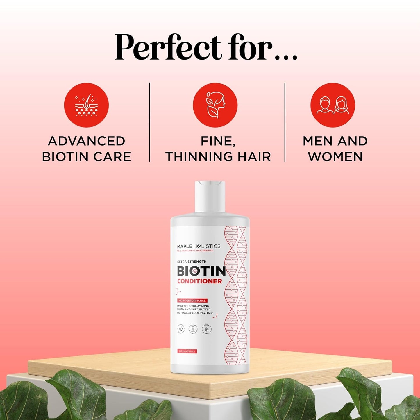 Extra Strength Biotin Conditioner for Thinning Hair - Sulfate Free Conditioner with Moisturizing and Nourishing Shea Butter and Plant Proteins for Dry Damaged Fine Weak & Dull Hair (16 Fl Oz)