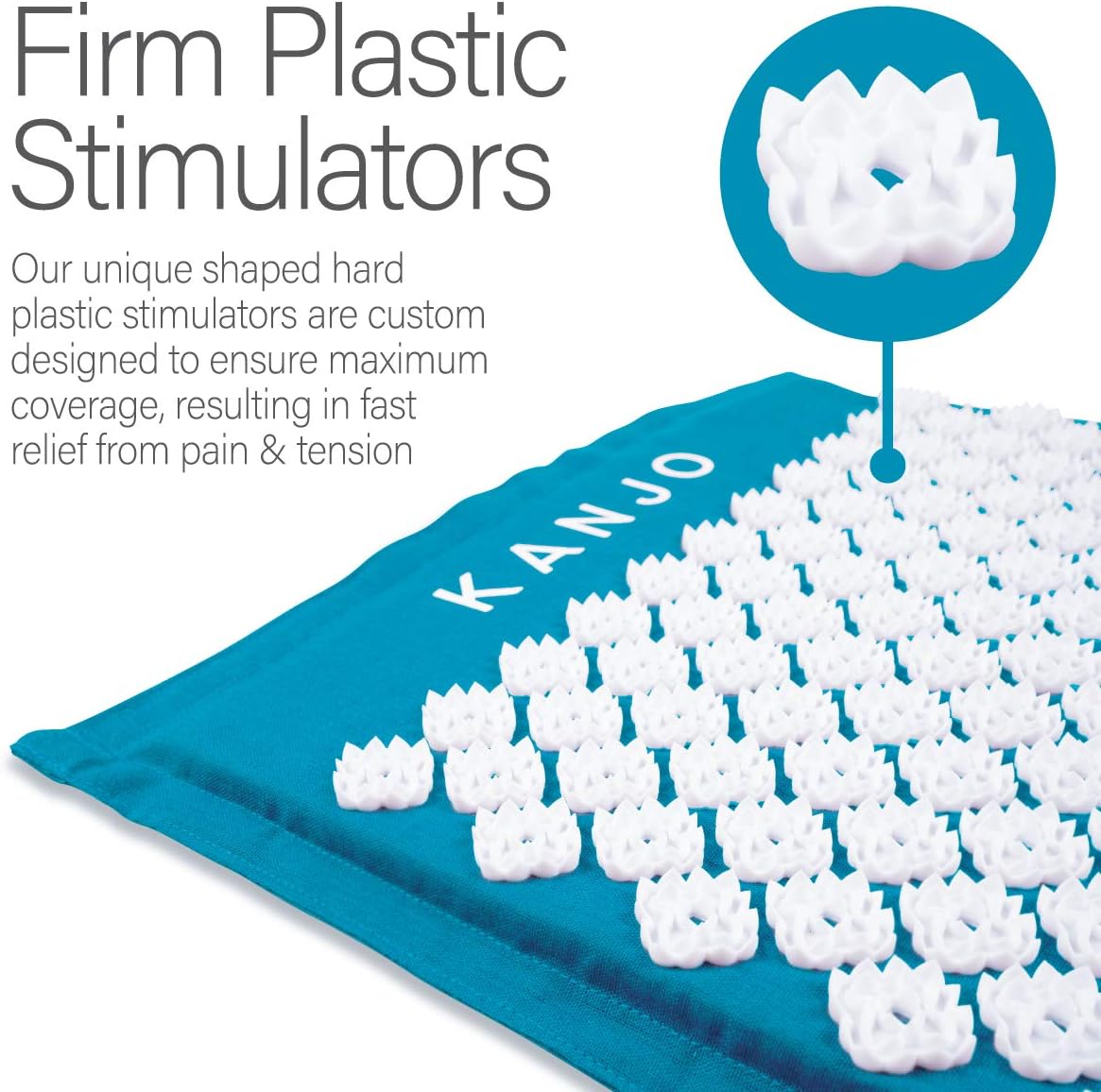 Kanjo Acupressure Mat and Pillow Set for Back Pain Relief & Neck Pain Relief, with Pressure Points for Muscle Pain Relief with Travel Bag - Sapphire Blue