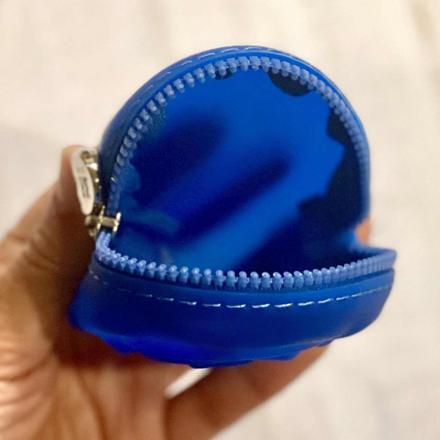 Menstrual Period Cup Case Storage Bag | Rose Design + Silicon Material | Easy to Carry, Clean, and use | Metal Chain Attached | Multi-use for Any Small Items - Blue