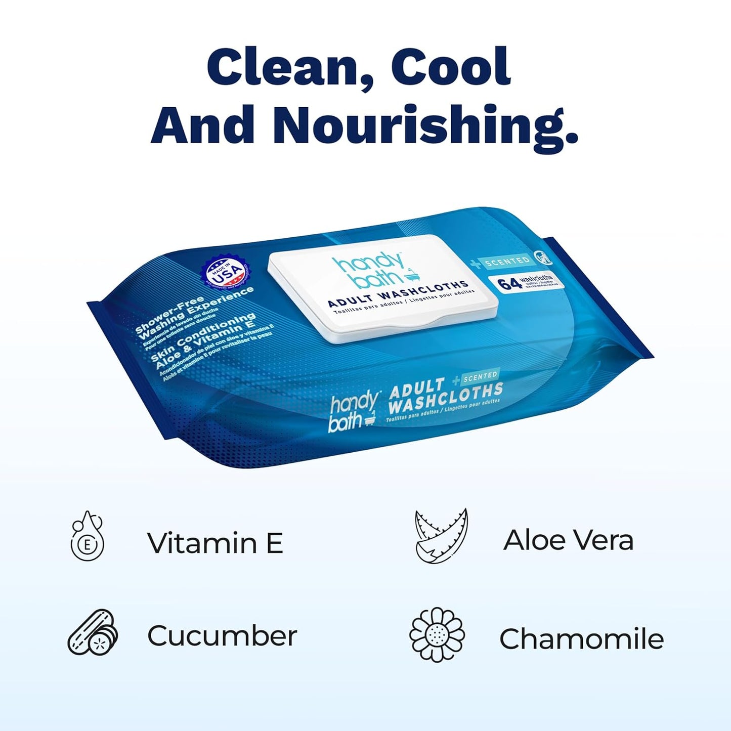 Wipes for Adult - Extra Large WashCloth, Unscented, Rinse-Free - Soft, Gentle for Sensitive Skin, Senior, Post-Surgery and Travel Hygiene