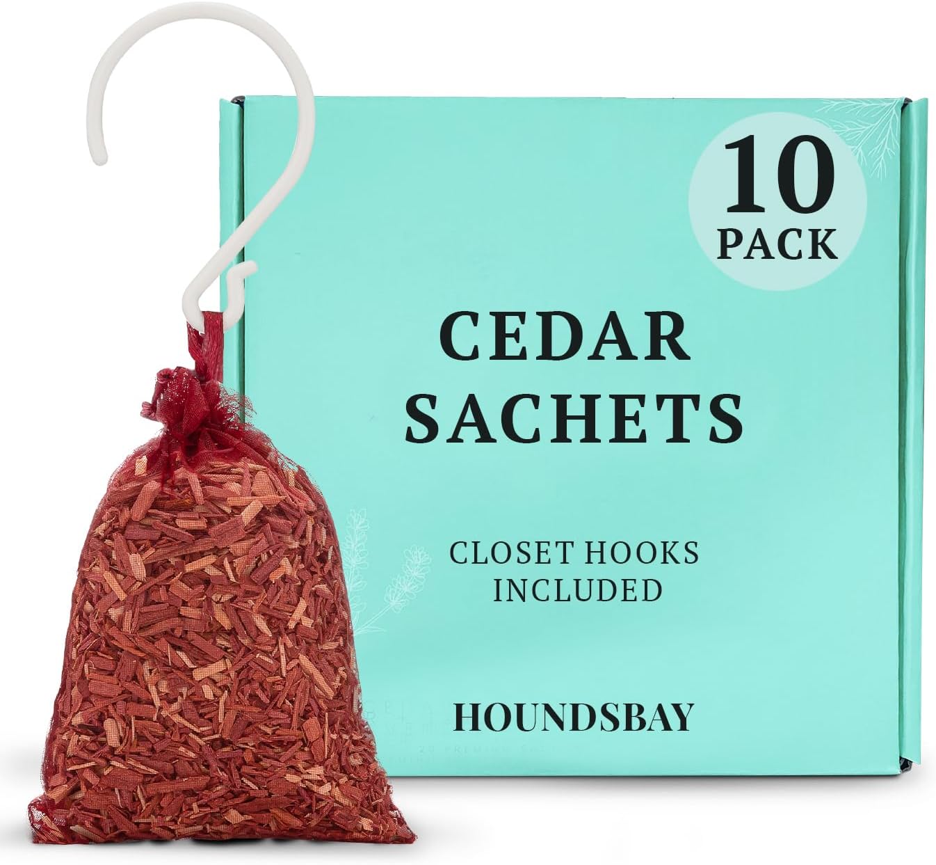 Cedar Sachet Bags, Fully Stuffed Scented Sachets with Hanger Hooks, Perfect for Closets, Drawers, Cars, Gym Bags, or Anyplace That Needs to Smell Better - Cedar Blocks for Clothes Storage