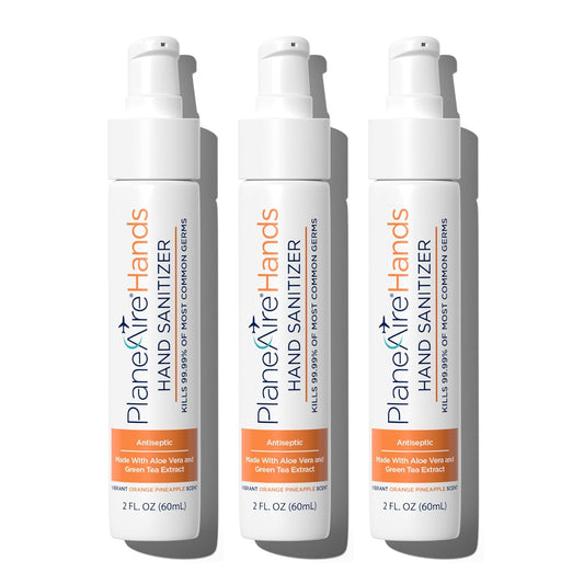 Orange Pineapple Gel Hand Sanitizer | Soothing, Moisturizing, Hydrating | Tropical Scent | Essential Oils, Green Tea Extract, Aloe, and Vegan Glycerin | TSA-Approved Travel Essential | 3-pack