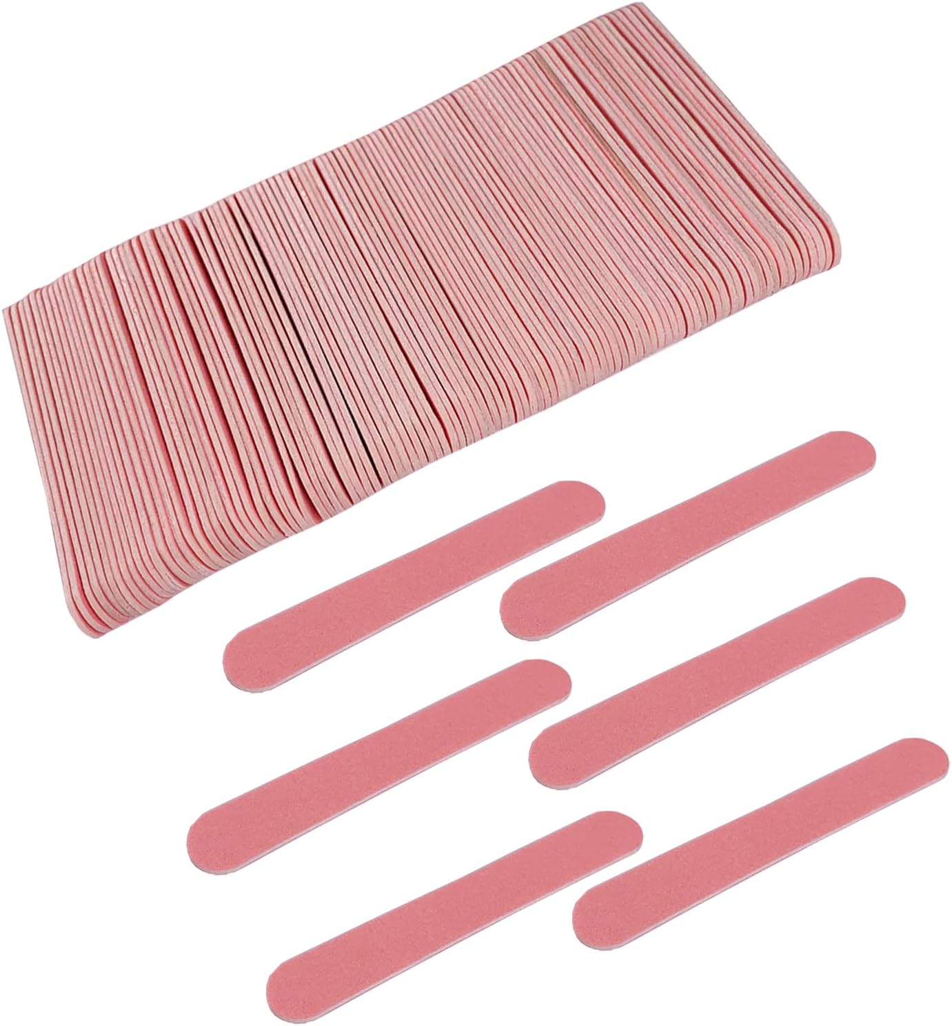 Mini Nail Files Bulk (100 Pcs), Double Sided Emery Board Nail File for Nature Nails, Manicure Tool Set Disposable Colorful Nail File for Home Salon Use Travel Size Men Women Kids Wood Board