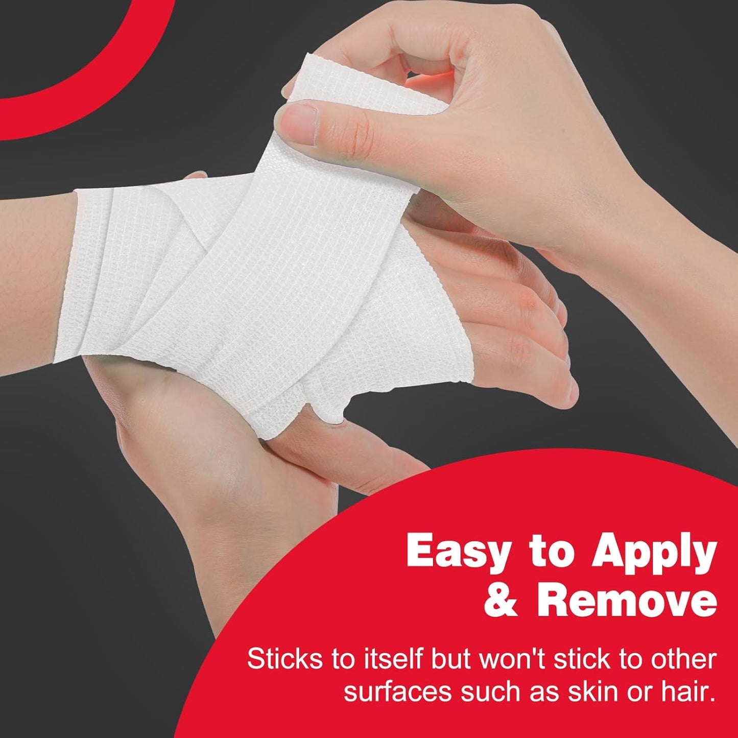 AZEN 16 Pack Self Adhesive Bandage Wrap Pink, 2" X 5 Yards Elastic Cohesive Bandage Wrap, Athletic Tape, Vet Wrap, Ankle Tape, Tattoo Grip Tape Wrap (White)