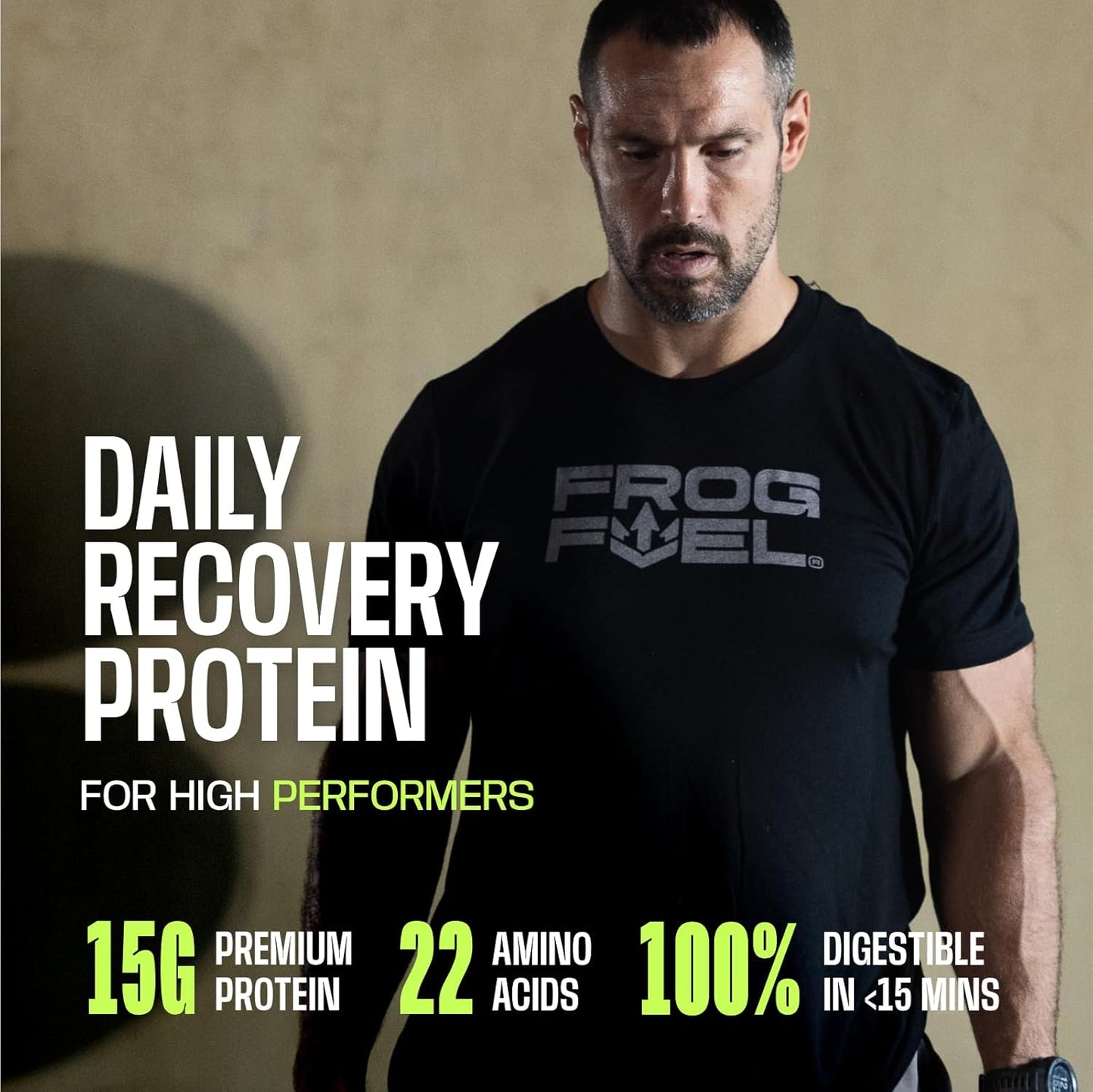 Frog Fuel Power Regular Protein Shot, 15g Protein Nano-Hydrolyzed Grass Fed Collagen, Post Workout, Gluten Free, Fat & Sugar Free, 22 Amino Acids, 0 Carbs, Berry, 1 oz Packets, 24 Pack