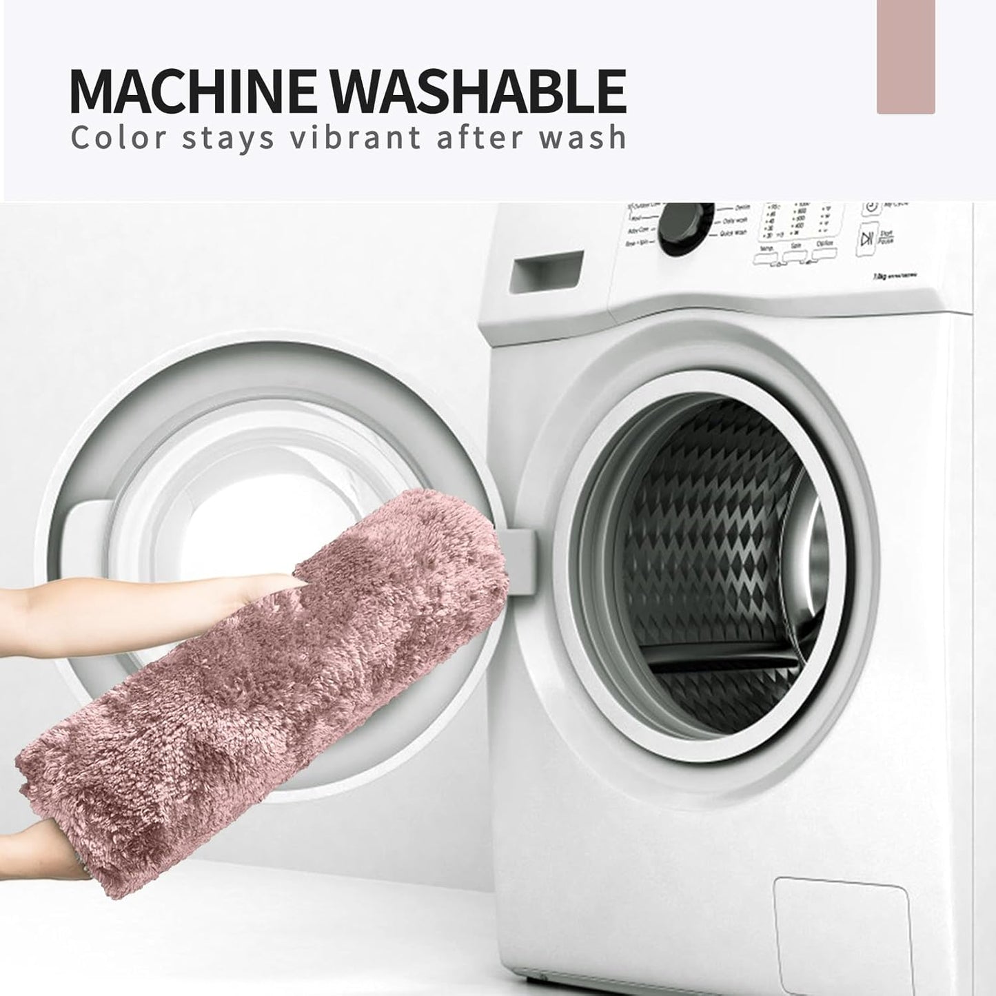 FIFU Bathroom Runner Rug 24" W x 48" L, Bath Mats for Bathroom, Bedroom & Kitchen, Non-Slip Rubber Latex Backing, Comfort & Soft Shower Bathmat & Carpet for Sink, Home & Hallways, Pink