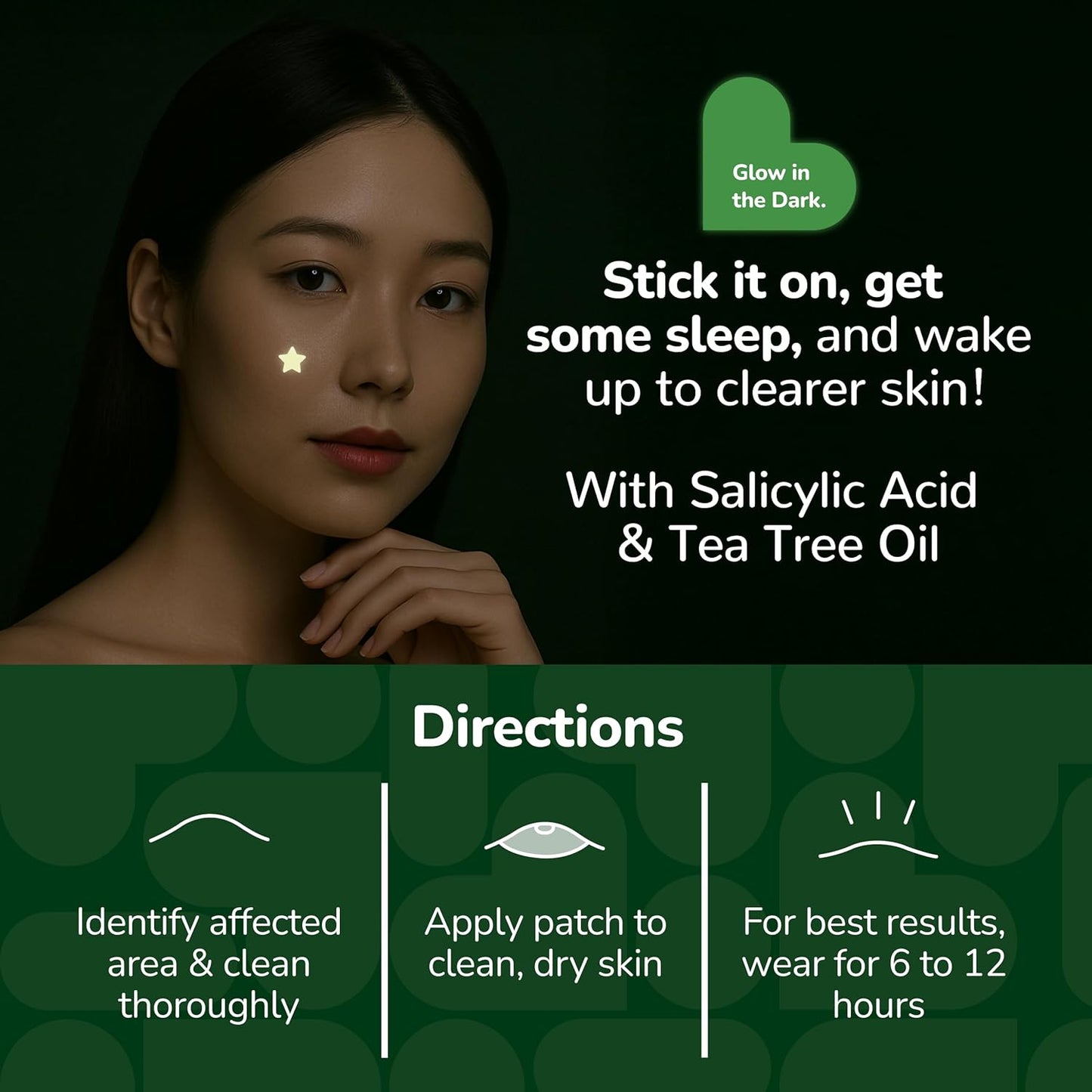 BioSwiss Pimple Patches, Glow in the Dark Patch for Zits and Blemishes, Hydrocolloid Spot Stickers for Face and Skin, 100 Count