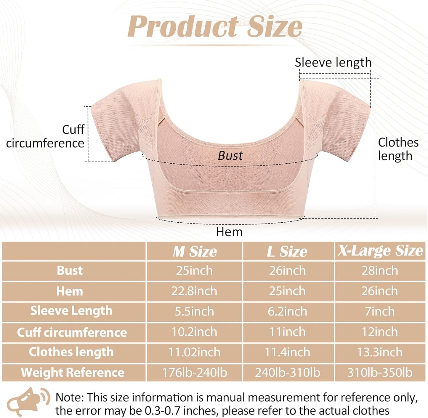 Handepo 6 Pcs Underarm Sweat Vest Breathable Armpit Sweat Proof Shirt Pads for Woman Underarm Protector