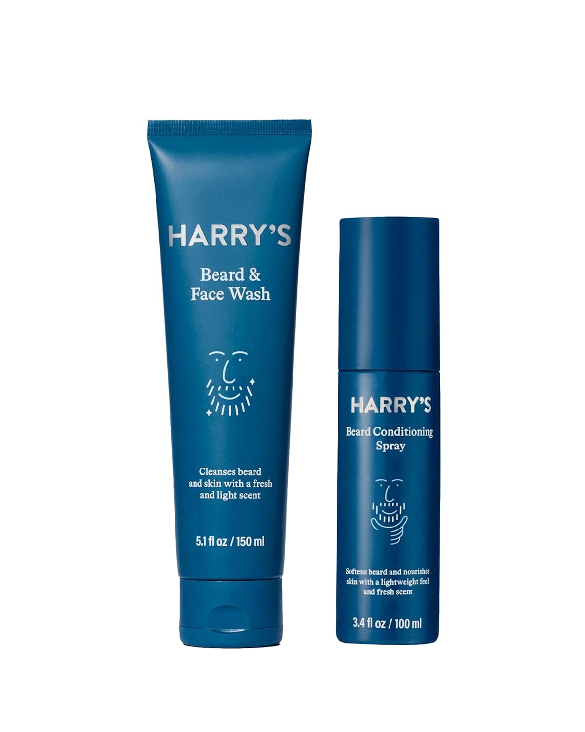 Harry's Beard Grooming Kit for Men, 5.1 Fl. Oz Wash and 3.4 Oz Conditioning Spray, Beard Care Kit