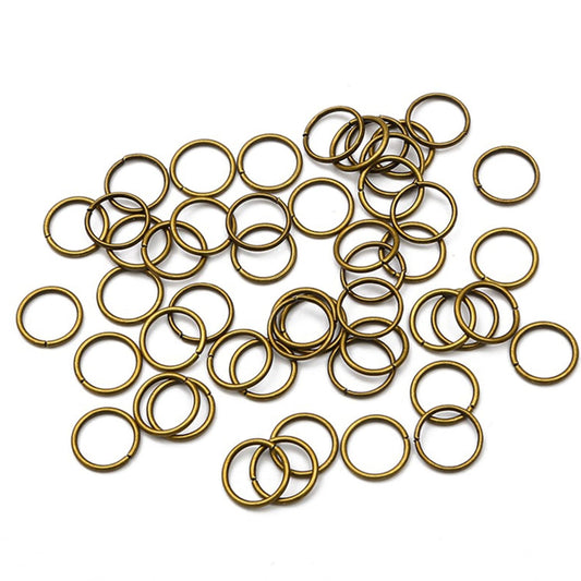 SEVENHEAD 50 Pcs Dreadlock Beads Hair Accessories Circle Rings Adjustable Cuffs Braiding Hair Decoration Clips Metal Hair Decoration for Braids(Bronze 1mm*12mm)