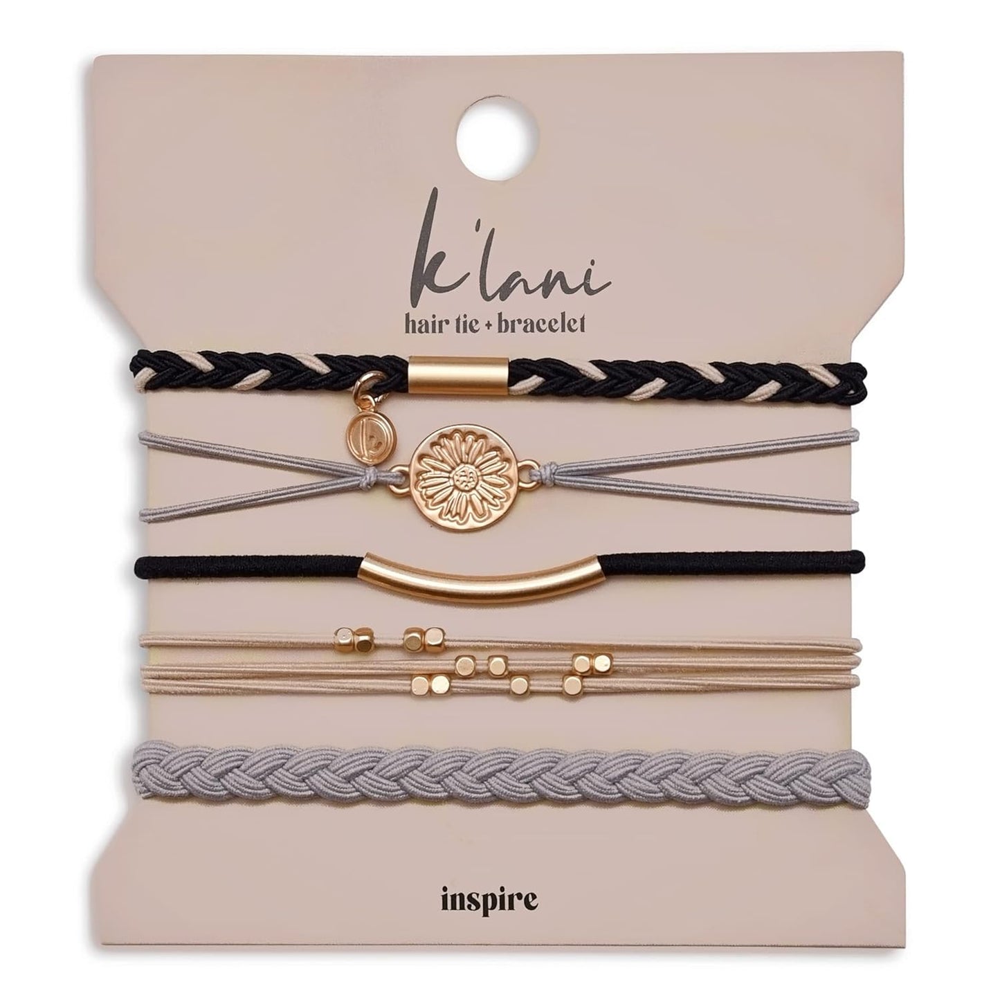K'lani Hair Tie Bracelets for Women - Elastic Hair Bands That Double as Stylish Jewelry - Inspire - Medium