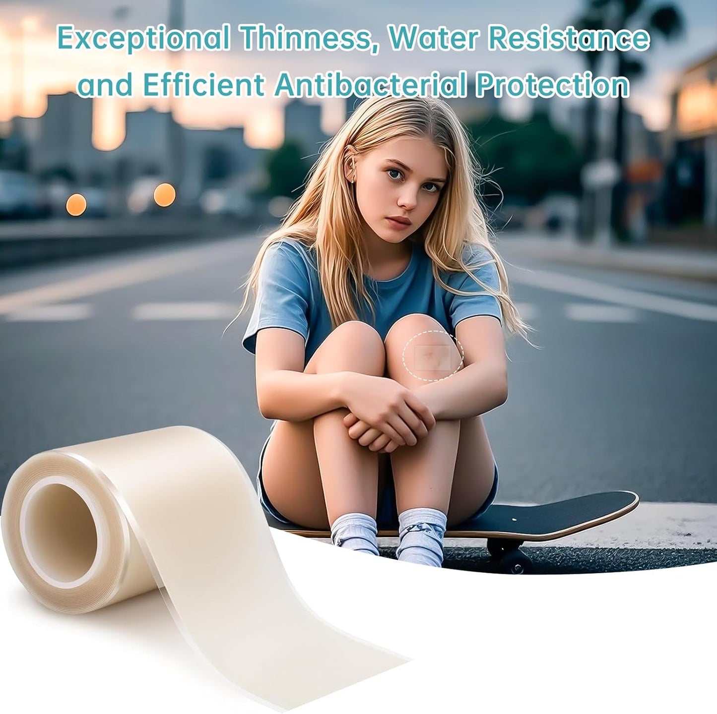 Hydrocolloid Roll for Wound Care ‌Edge-Peel with Edges,（2in*10ft） Cut-to-Size Extra Large Hydrocolloid Patch Bandages with Self-Adhesive, Ultra Absorbent, Flexible Waterproof, First Aid Kit Essential