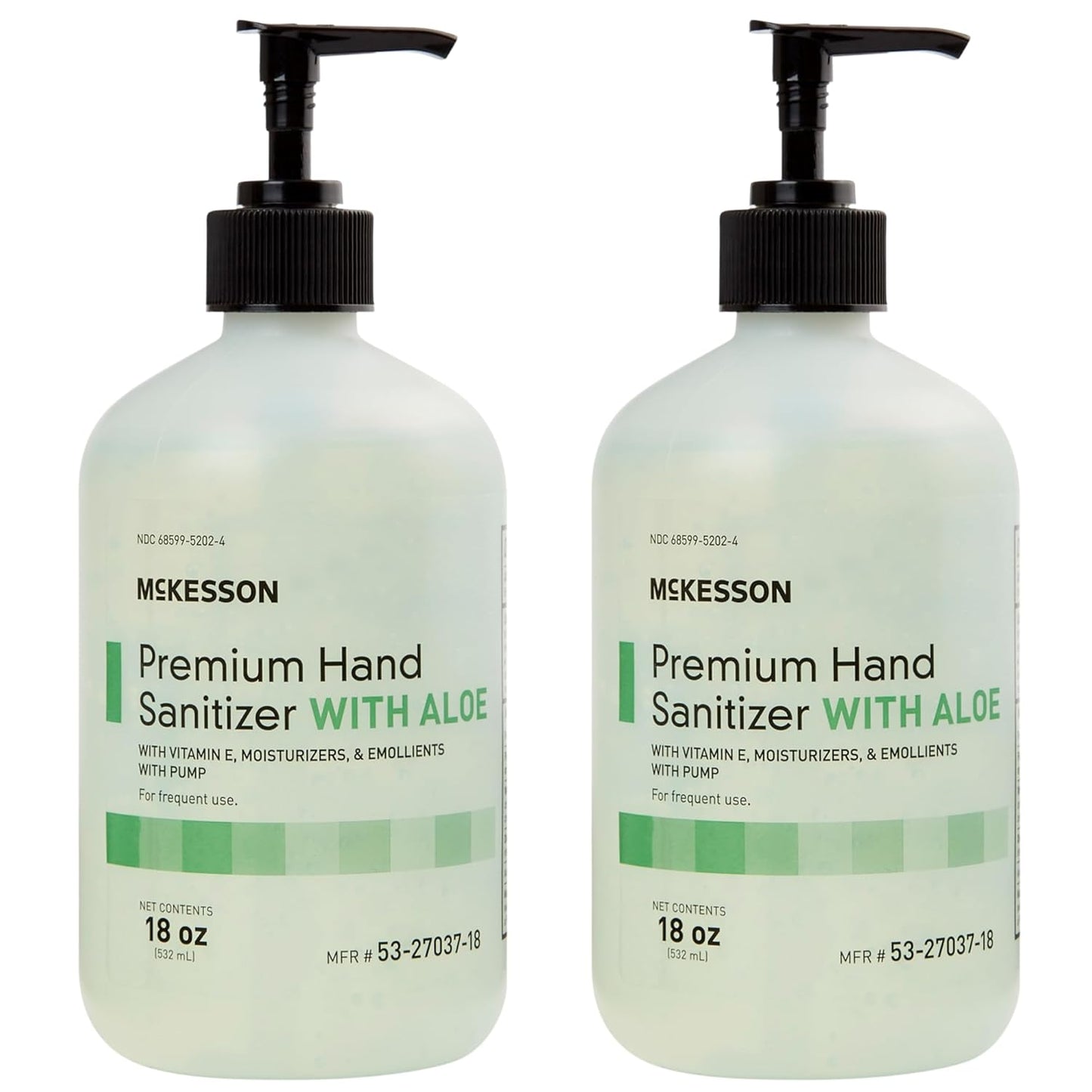 McKesson Hand Sanitizer with Aloe, 18 oz Pump Bottle [Pack of 2] – 70% Ethyl Alcohol, Spring Water Scent, No-Rinse Gel with Vitamin E and Moisturizers, Medical-Grade Sanitizer