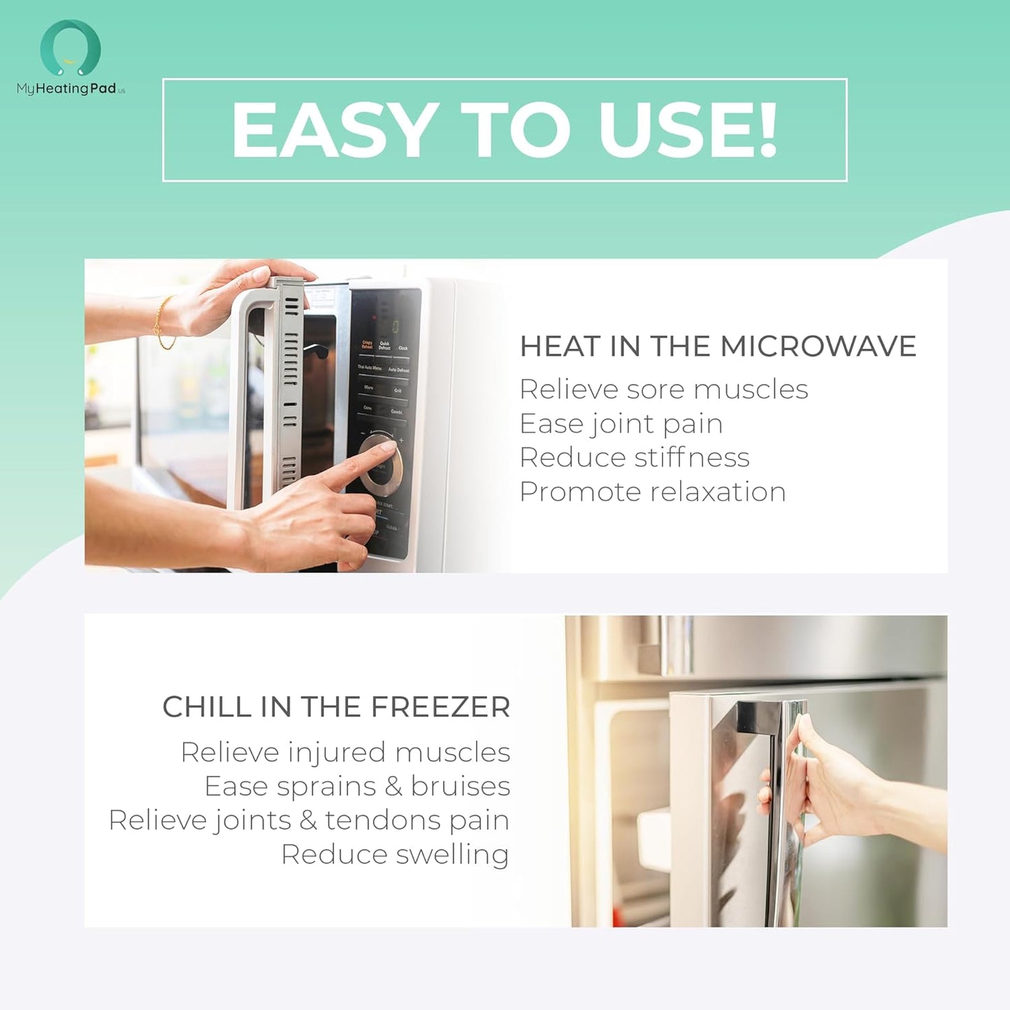 My Heating Pad for Pain Relief - Moist Microwavable Heating Pad for Joints and Muscles Relief - Microwave Hot Pack Heat Pad for Cramps - Calming Chilled or Heated Pad Therapy - 1 Pack Blue