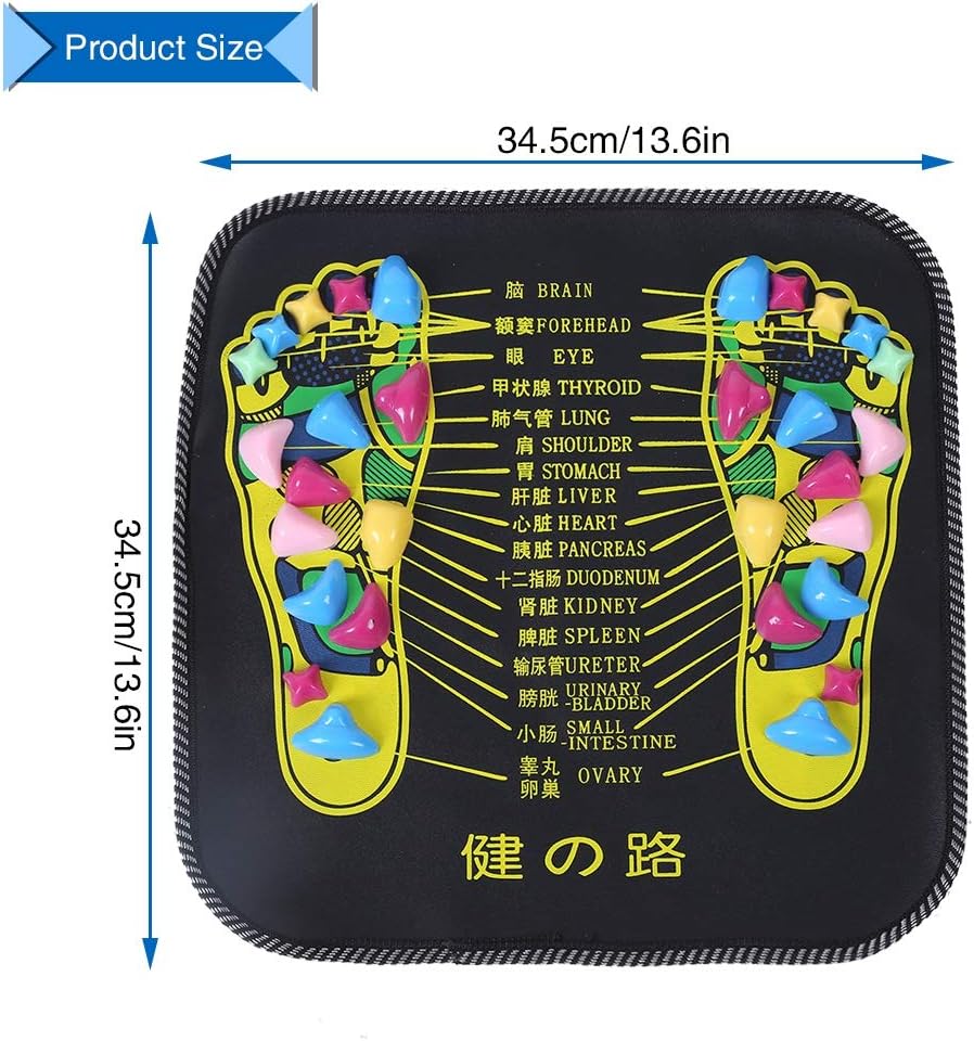 Foot Massage Mat,Acupressure Foot Mats,Reflexology Walk Stone Stone Road Foot Massage Black for Pain Relief