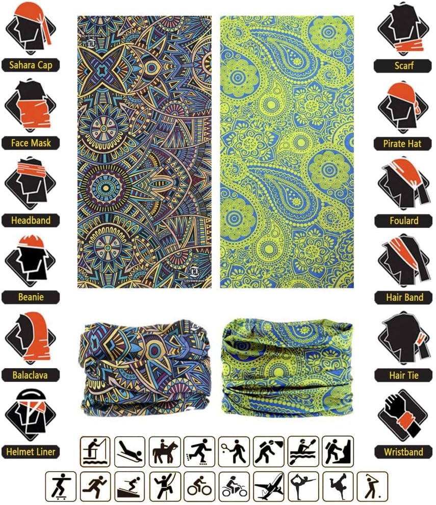 Headband Neck Gaiter Head Wrap Headwear Face Mask Magic Scarf Bandana for Men and Women