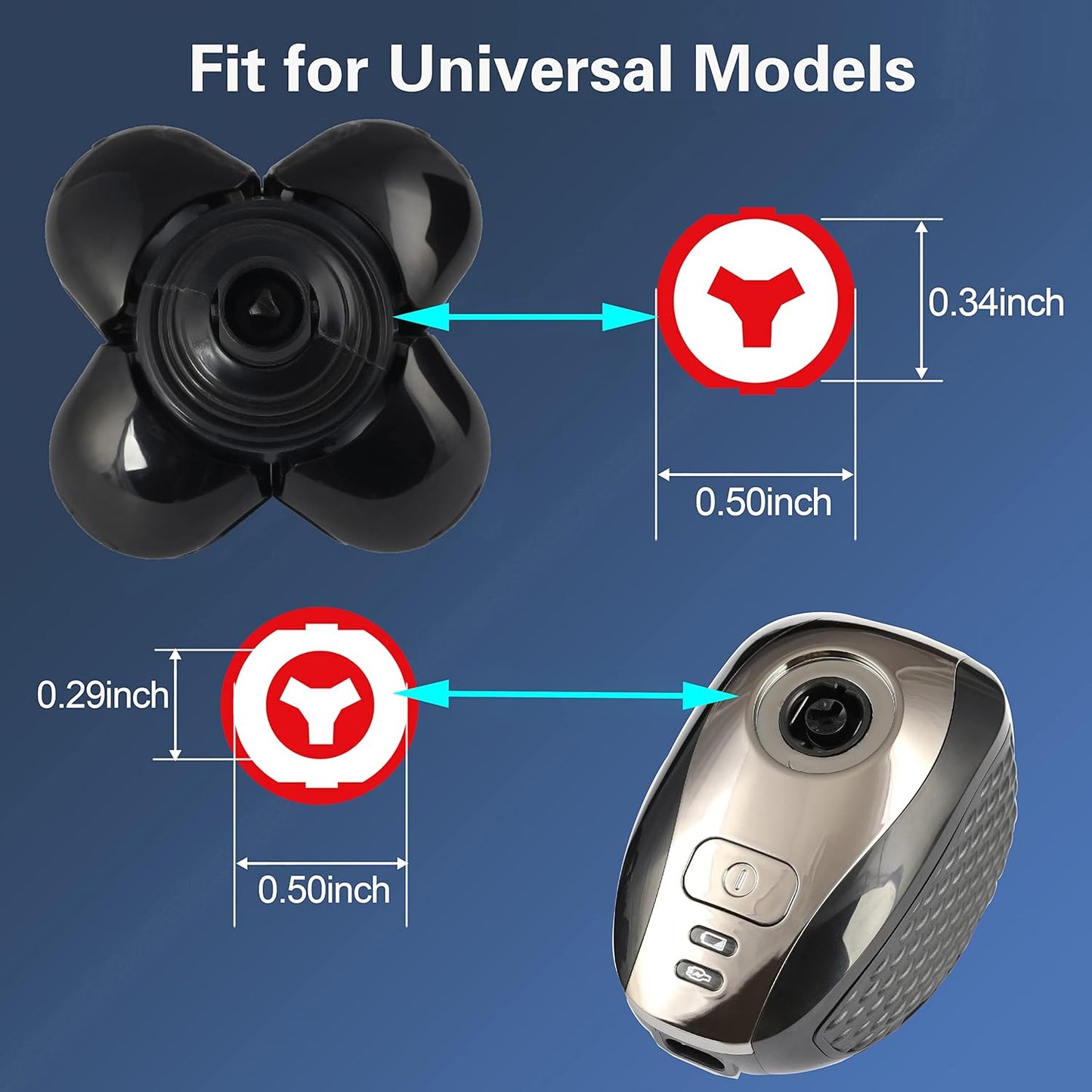 5D Men's Electric Shaver Replacement Heads Bald Replacement Heads Replacement 5 Heads Razor Blades Wet and Dry Compatible Waterproof with Blade Cover(Gold)