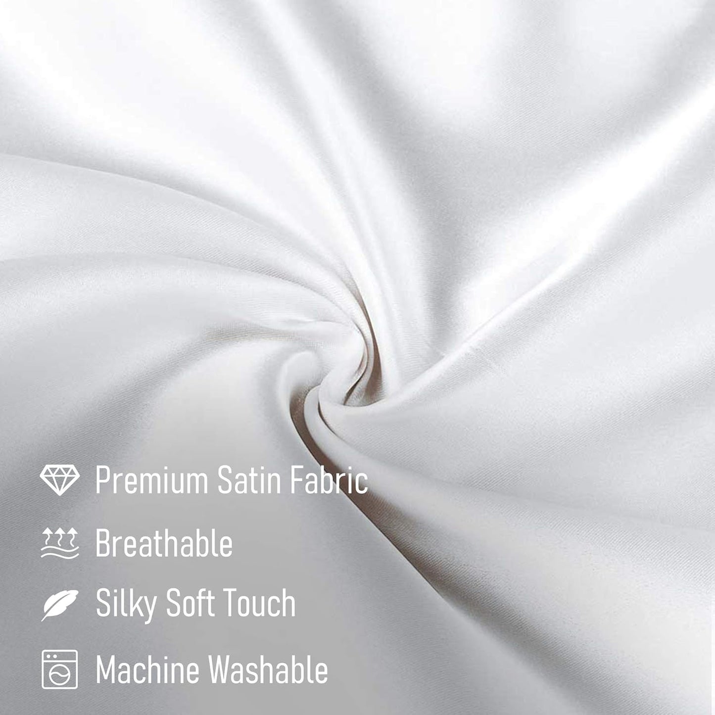 Tyfitb Satin Pillowcase Set for Hair & Skin Care – Cooling, Hypoallergenic, Anti-Frizz, Wrinkle-Free – Soft, Luxurious Pillowcases with Envelope Closure – 2-Pack, King Size 20x36, Gift-Ready