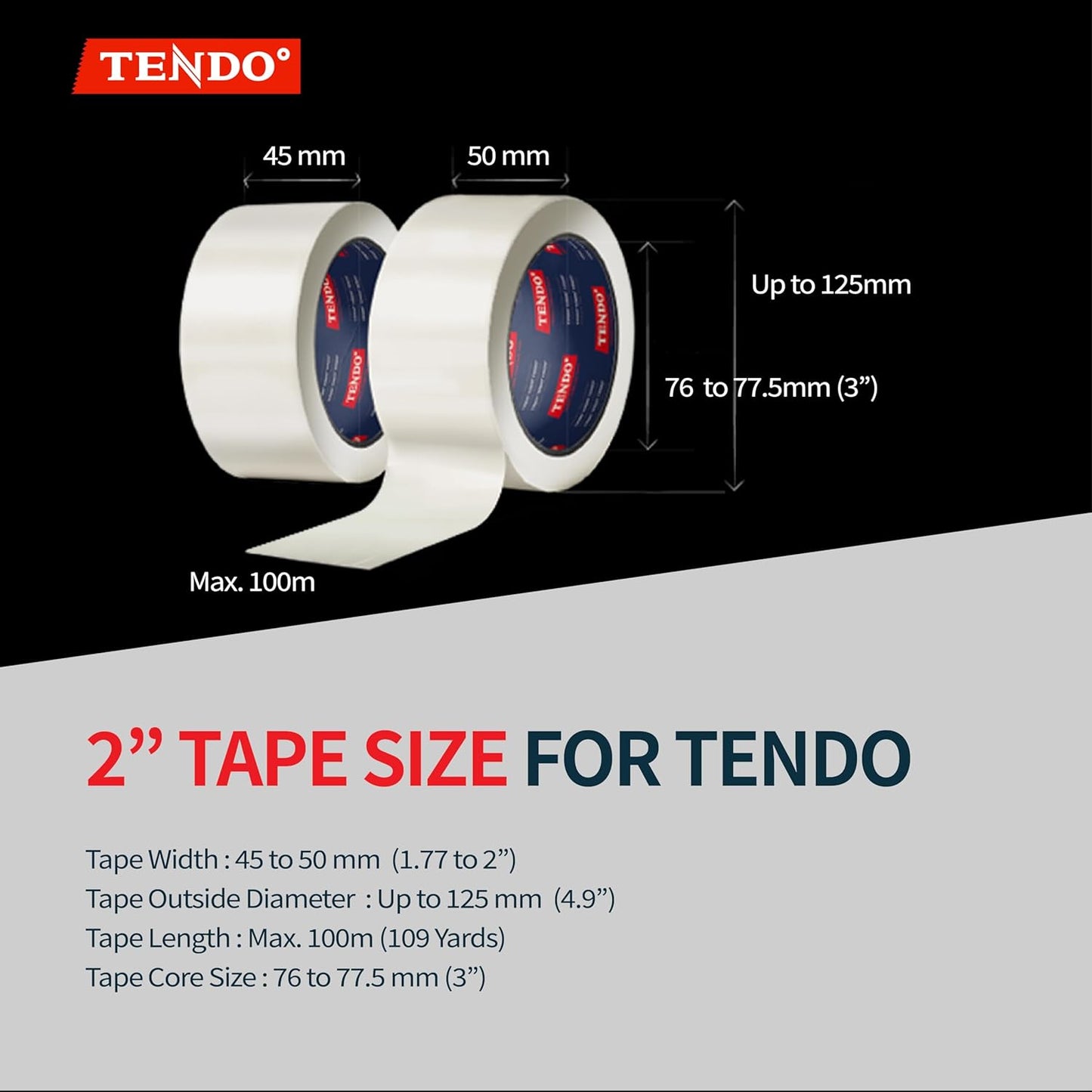 Heavy Duty Shipping Tape Dispenser: TENDO° Premium Line – Reusable, Replaceable, Eco-Friendly 2’’ Master Piece Dispenser for Pros with Patented 10° Sloped Chromium Blades - P-2200 (4th Gen.)_Yellow
