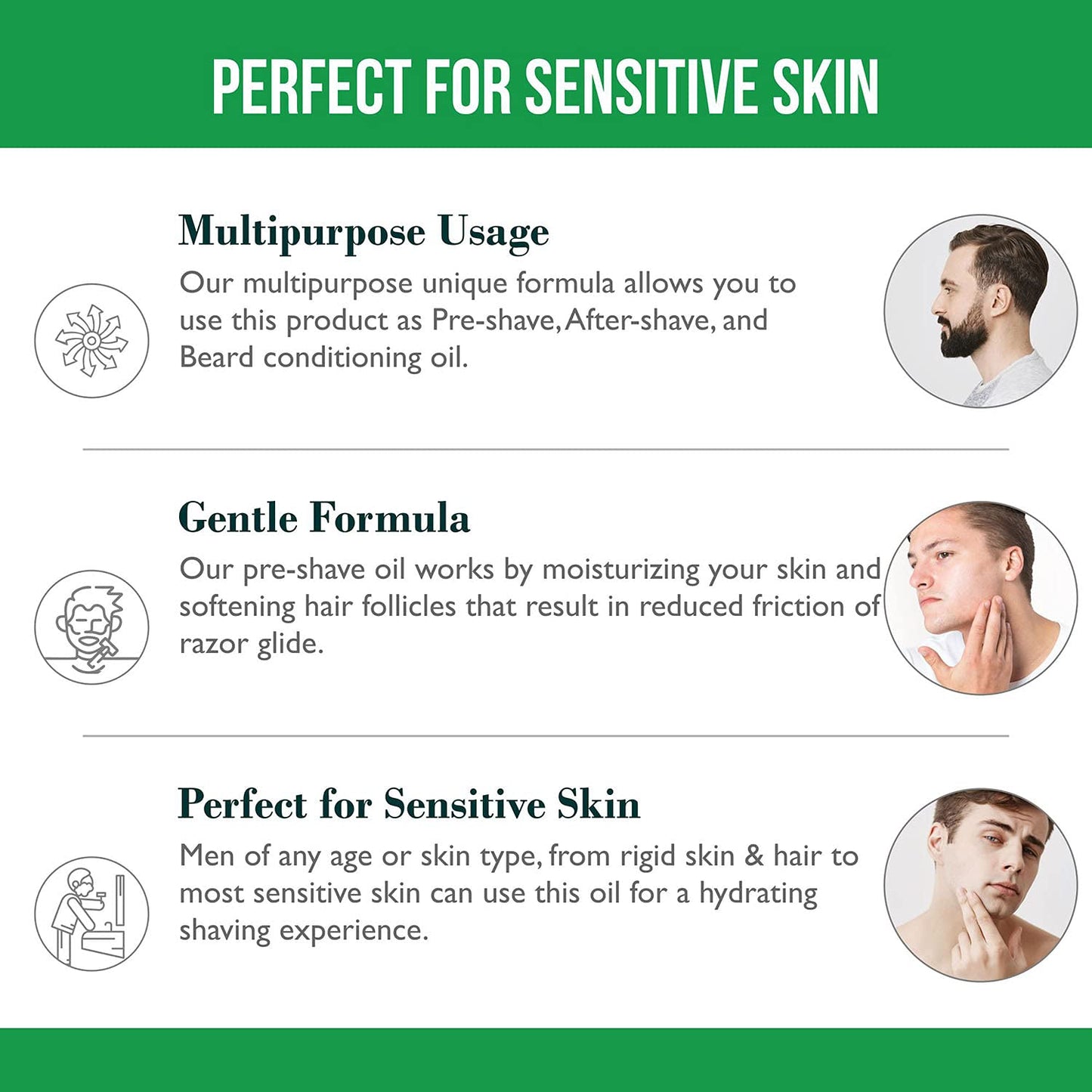 The Henna Guys 8 fl. Oz, Lemongrass & Eucalyptus Pre Shave Oil for Men, Premium Pre Shave Oil, Excellent Shaving oil for Men, Prepares for a burns free Shave, Works with Straight or Safety Razor