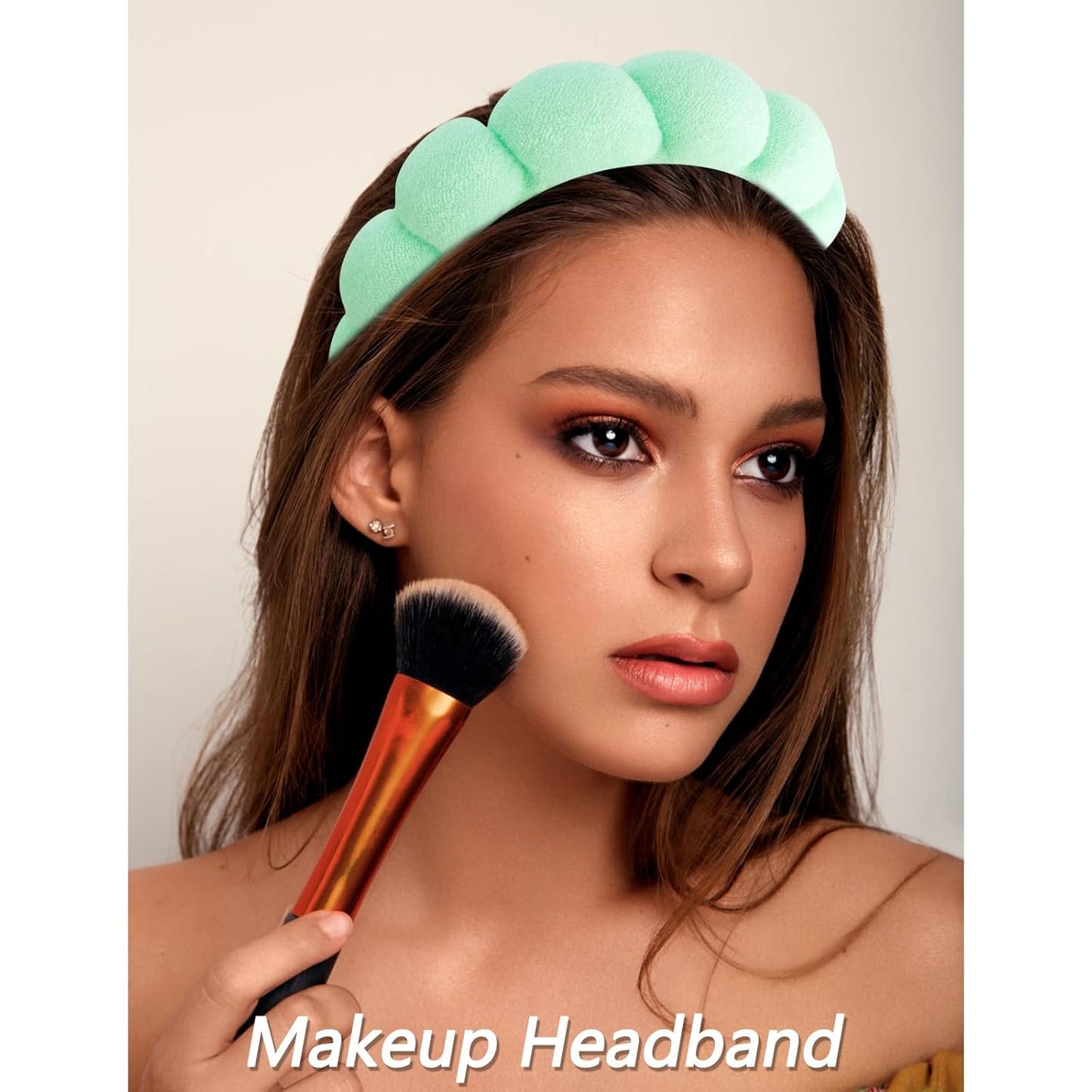 VELSCRUN Spa Headband, Makeup Face Wash Skincare Headbands, 5 Pcs Sponge Get Ready Frog Hairband Facial Wristband Hair Clip Set, Stuff for Teen Girls Women Trendy Fashion Hair Accessories Green