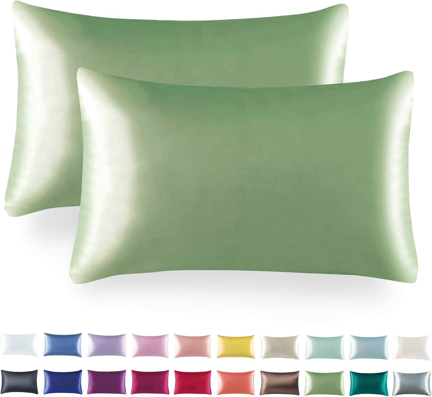 Tyfitb Satin Pillowcase Set for Hair & Skin Care – Cooling, Hypoallergenic, Anti-Frizz, Wrinkle-Free – Soft, Luxurious Pillowcases with Envelope Closure – 2-Pack, King Size 20x36, Gift-Ready