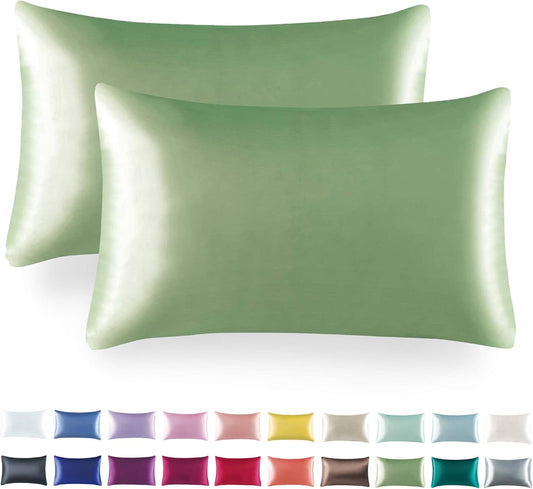 Tyfitb Satin Pillowcase Set for Hair & Skin Care – Cooling, Hypoallergenic, Anti-Frizz, Wrinkle-Free – Soft, Luxurious Pillowcases with Envelope Closure – 2-Pack, Standard Size 20x26, Gift-Ready