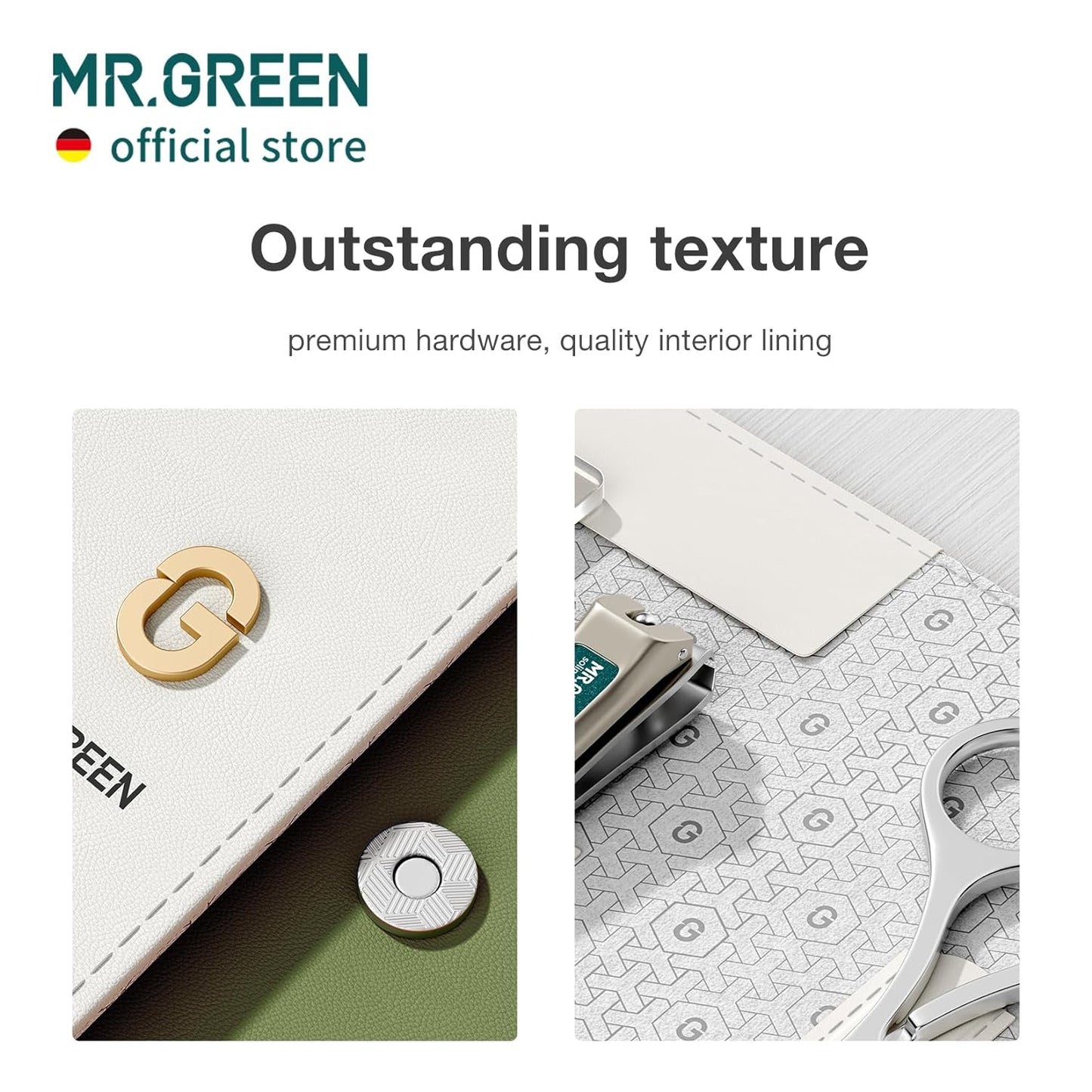 MR.GREEN Colorful Manicure Set Practical Pedicure Kits Nail Clippers Personal Care Tools Facial Hair Scissors with Fashion Case (Mr-6681 Green)