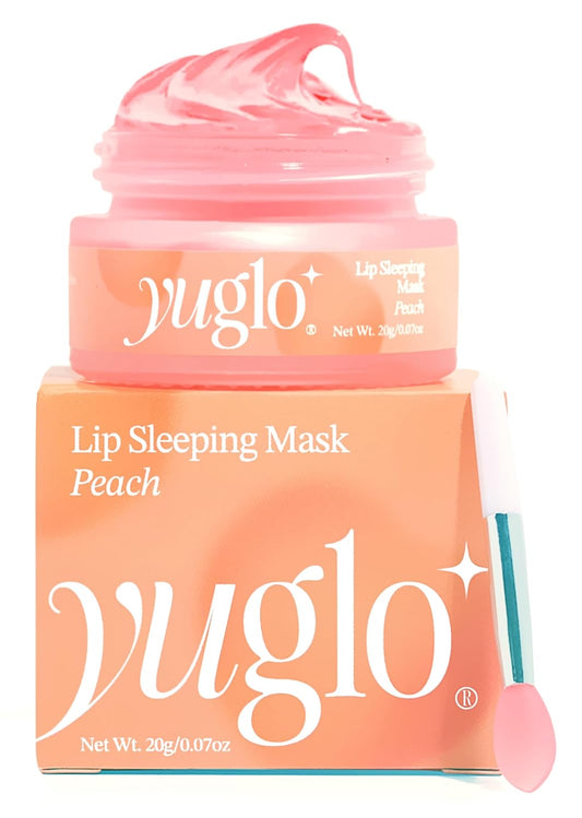 YUGLO Lip Sleeping Mask | Peach Flavor | Hydrating & Soothing Lip Treatment for  Dry, Chapped Lips | Plumps & Moisturizes | Overnight Lip Repair