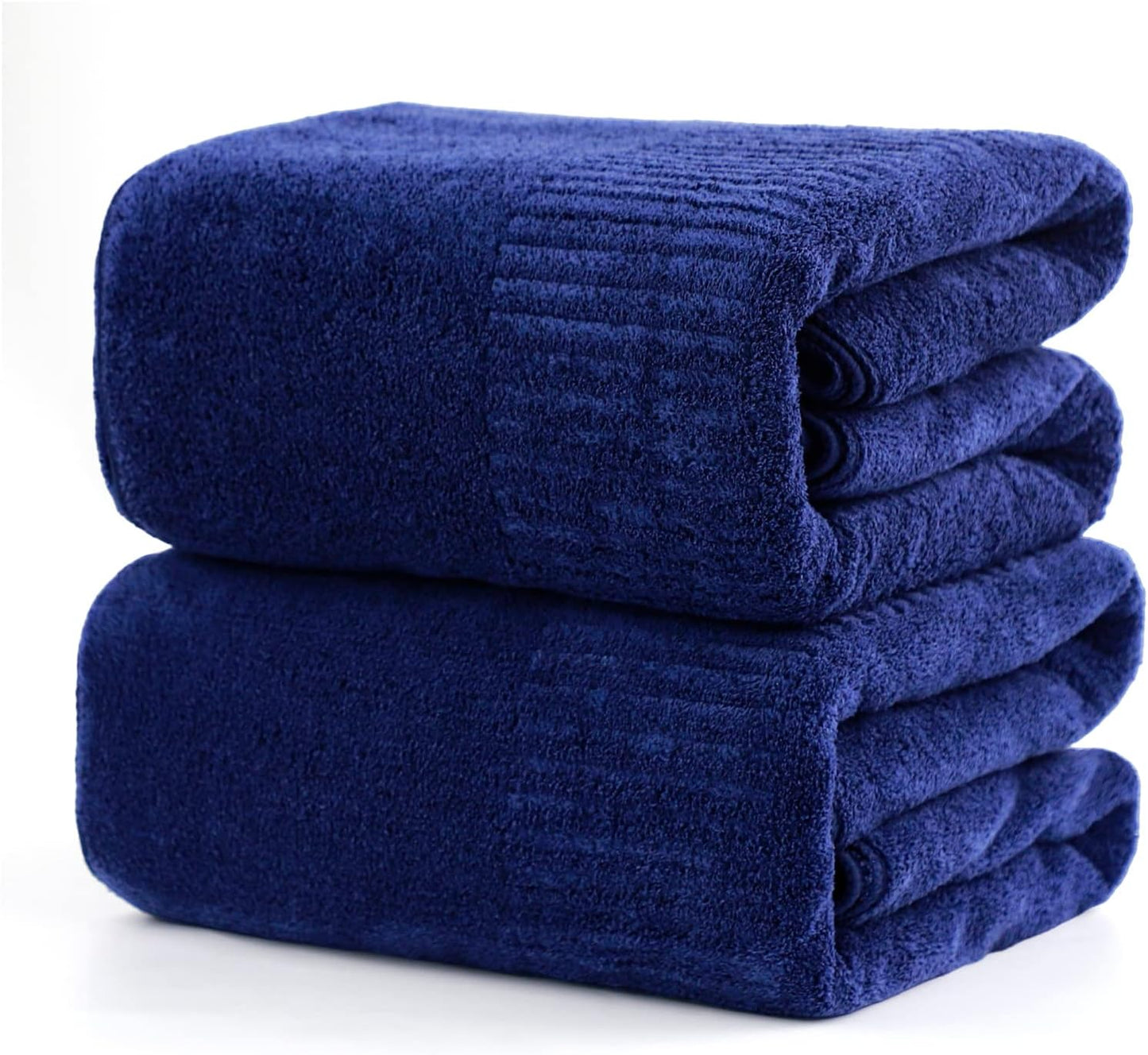 SEISSO Bath Towels, Super Soft Towels for Bathroom, Highly Absorbent Large Towel Set 35 x 63 Inches, Quick Dry Multipurpose Use for Fitness,Spa,Sports Towels,Yoga Towel, Navy Blue (2 Pack)