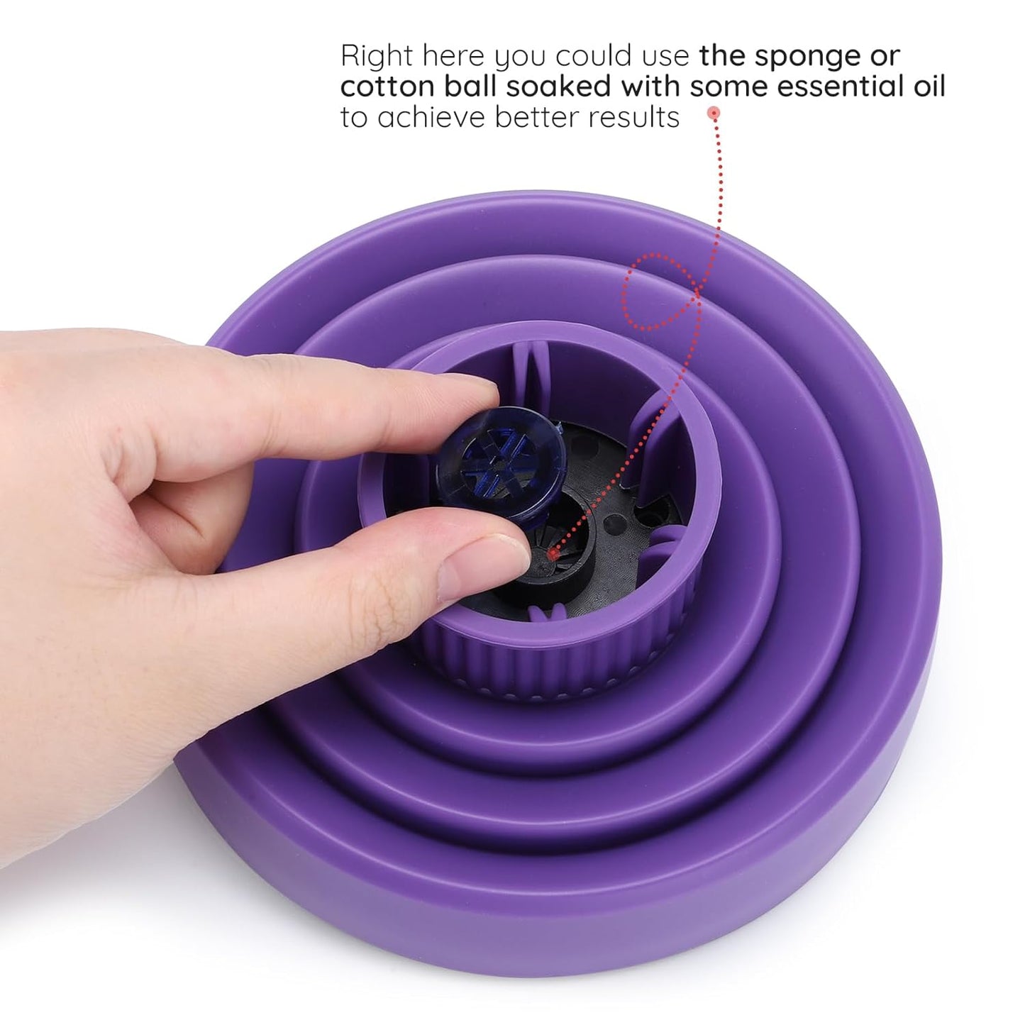 Segbeauty Collapsible Blow Dryer Diffuser, Travel Portable Hair Diffuser for Natural Curly Hair, Professional Lightweight Folding Diffuser Attachment for Dryers Nozzle 1.54 to 1.69 inches Purple