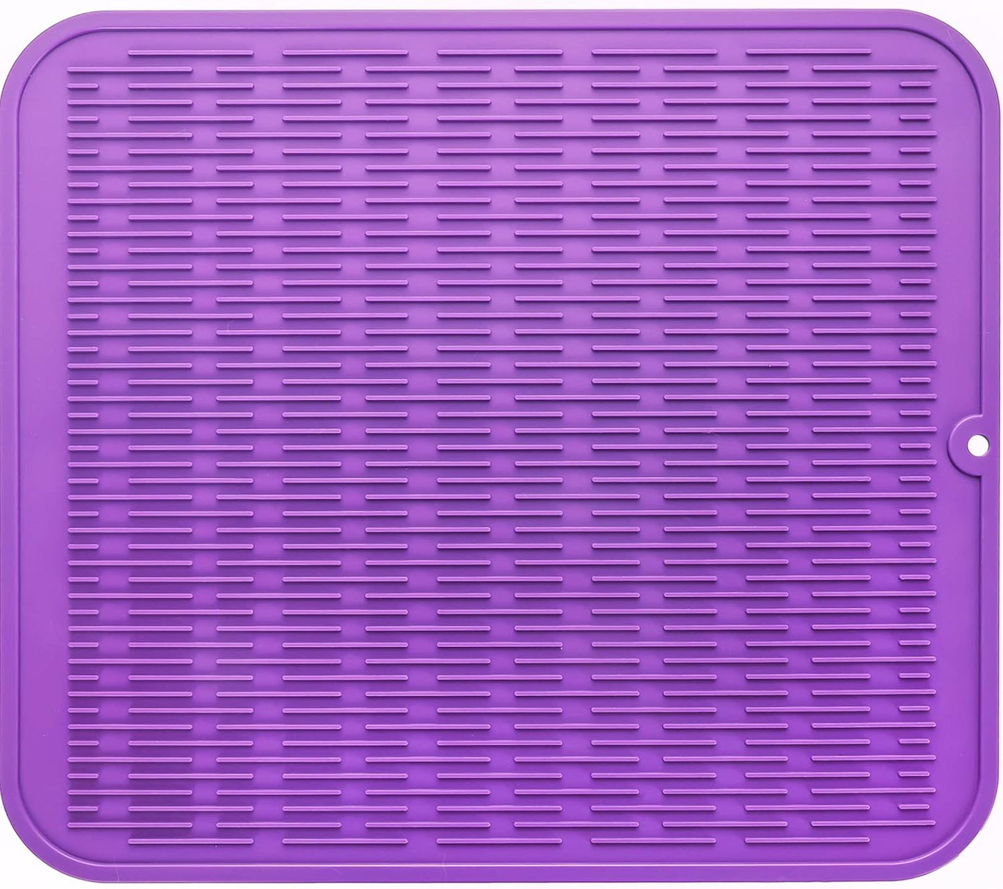 Silicone Dish Drying Mat for Multiple Usage,Easy clean,Eco-friendly,Heat-resistant Silicone Mat for Kitchen Counter or Sink,Refrigerator or Drawer Liner Purple 2XL 24 inches x 18 inches