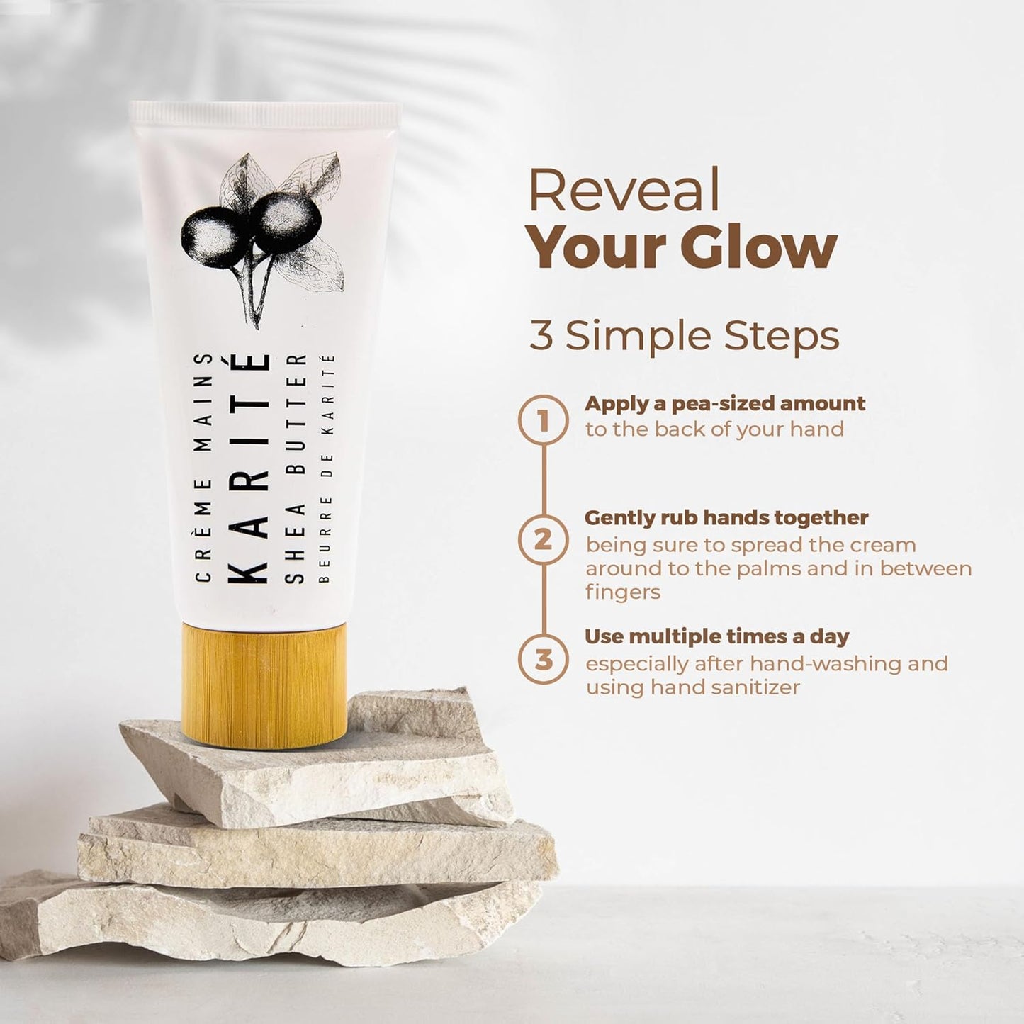 Karité Crème Mains Nourishing Hand Cream for Dry Hands | Shea Butter, Organic Jojoba & Rosehip Oil Blend | Dermatologist-Formulated and Approved | Cruelty-Free, Hypoallergenic Vegan Hand Cream