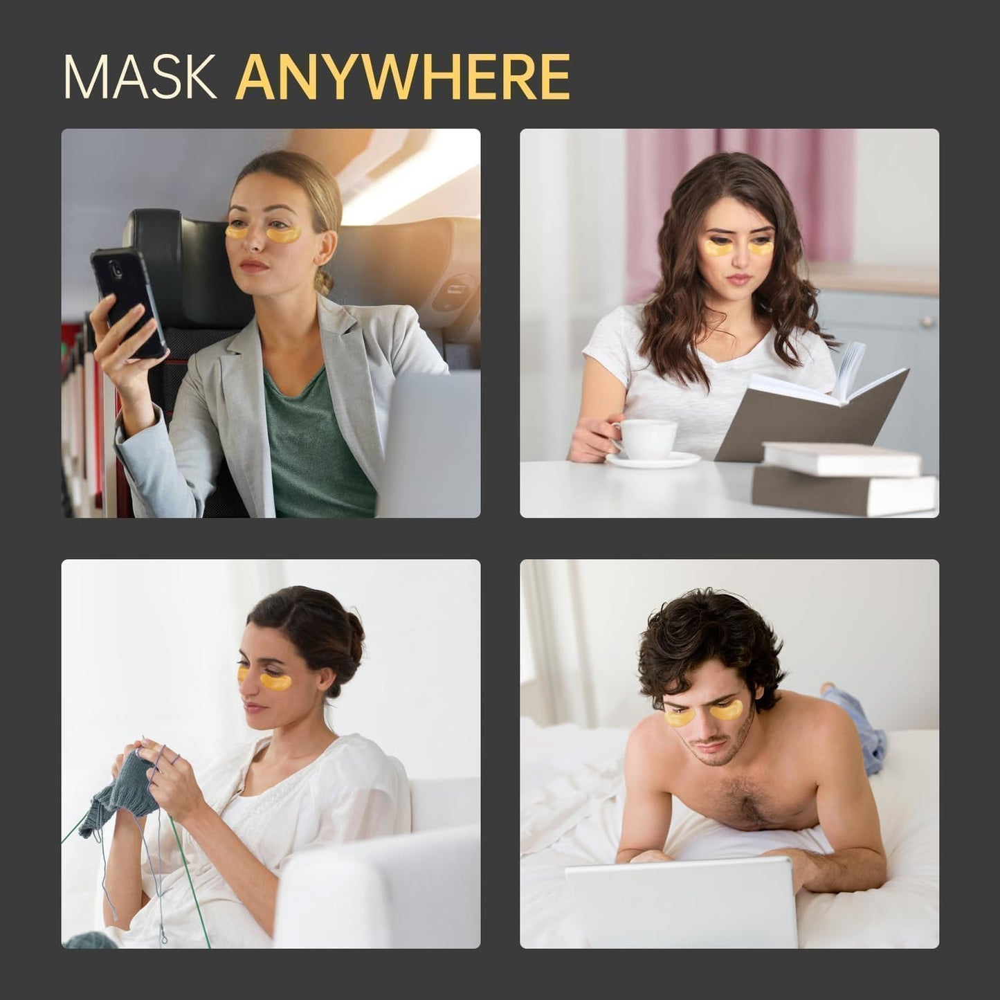 20 Pairs 24K Gold Under Eye Patches Face Masks Dark Circles Puffy Eye Bags Collagen Skincare Spa Trip Gift Eye Mask