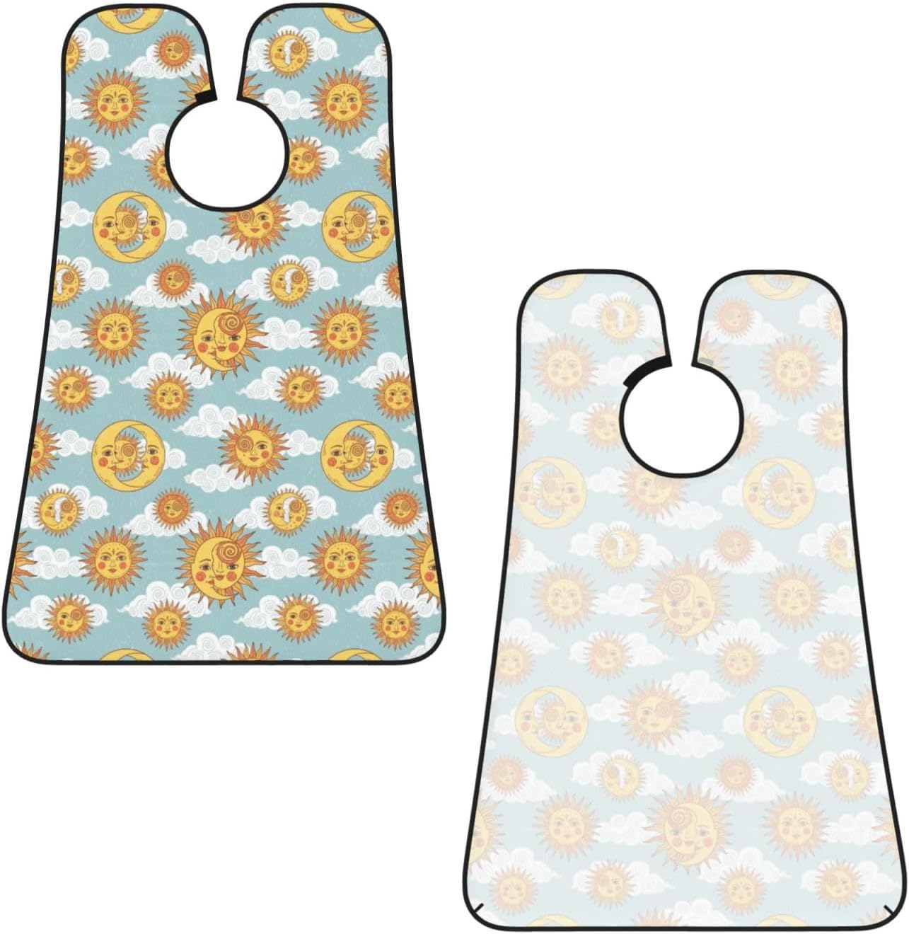 Waterproof Grooming Apron, Non-Stick Beard Bib with Suction Cups, for Tarot Card Astrology Magic Crescent Moon Sun Astrology