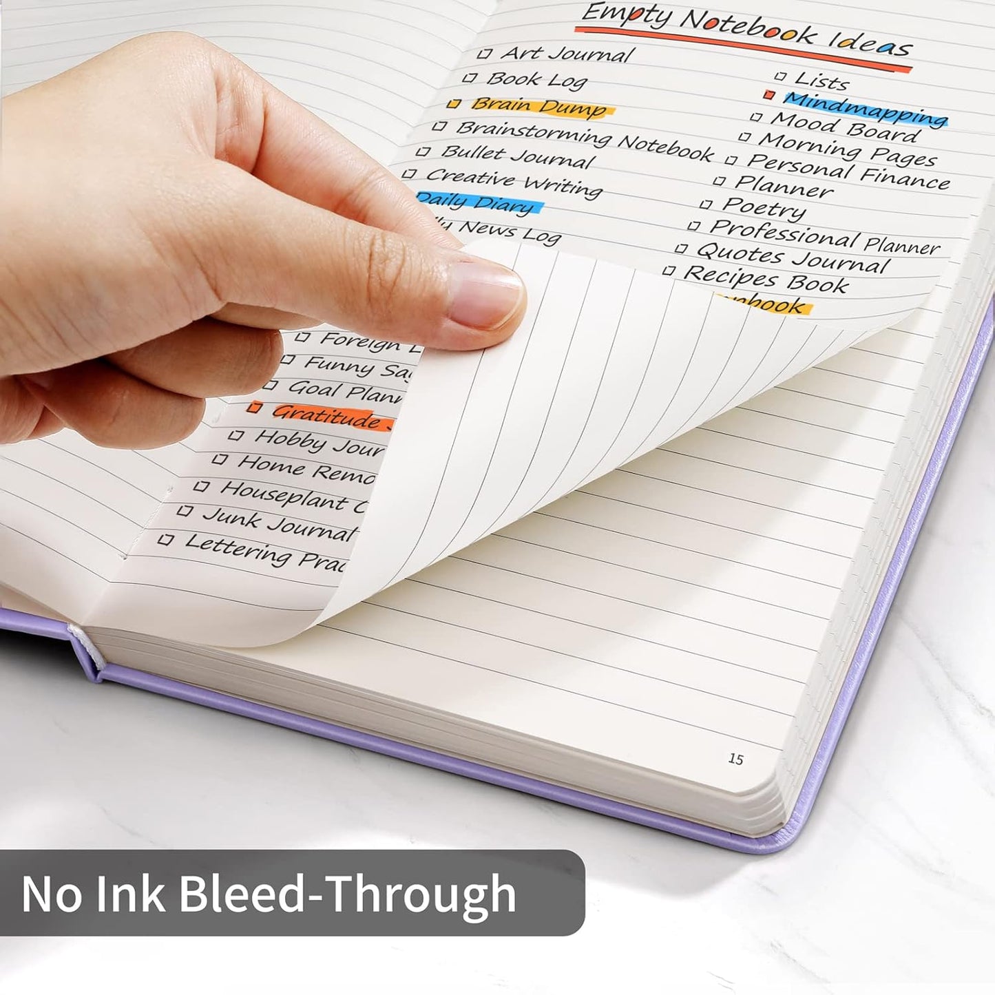 Annecy Lined Journal Notebook, Hardcover Numbered College Ruled Journal, Medium 5.5x 8.25, 160 Pages 100GSM Writing Paper, Purple