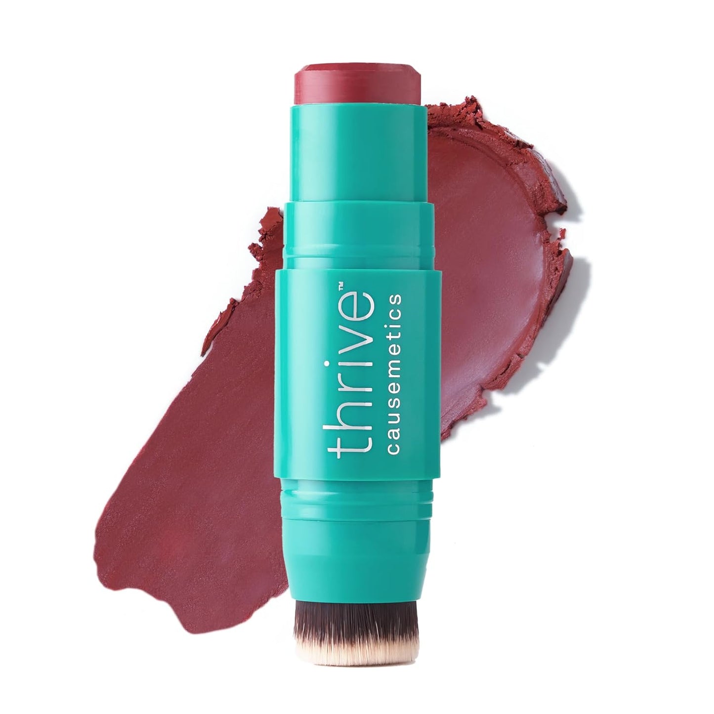 Thrive Causemetics Triple Threat Color Stick: Cream Blush Stick with Vitamin E, Evening Primrose Oil, Waterproof Smudge Proof Face Makeup Formula, Tessa (Berry Matte)