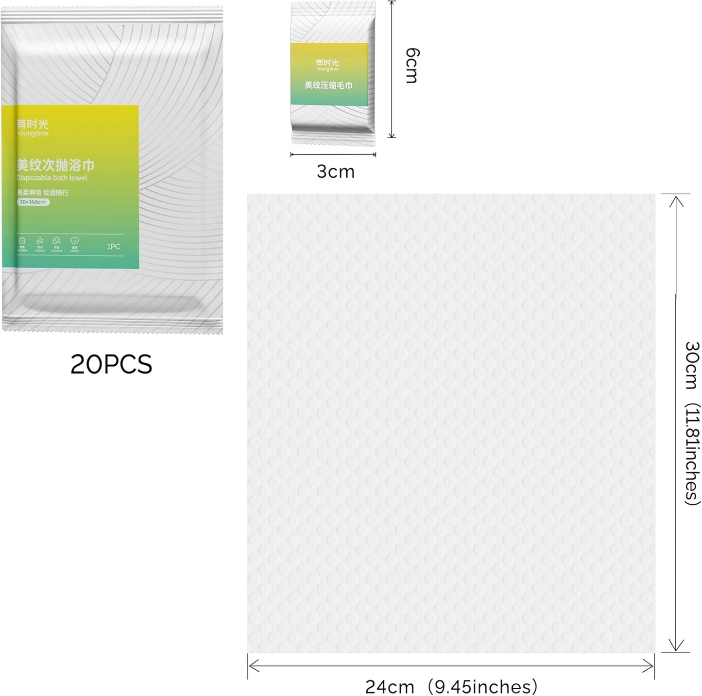 YOUNGTIME Mini Compressed Towels,Disposable Face Compressed Towel, Portable Compressed Coin Tissue for Travel,20 Pack