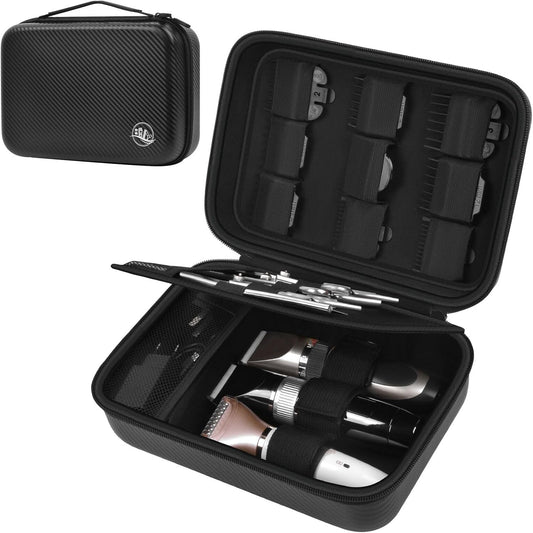 Boobowl Barber Accessories Bag for Clippers and Supplies, Mens Hair Trimmers Box, Portable Clipper Storage Holder Organizer for Hair Cutting, Guard Grooming Kit and Barbers Supplies (Bag Only) -Black