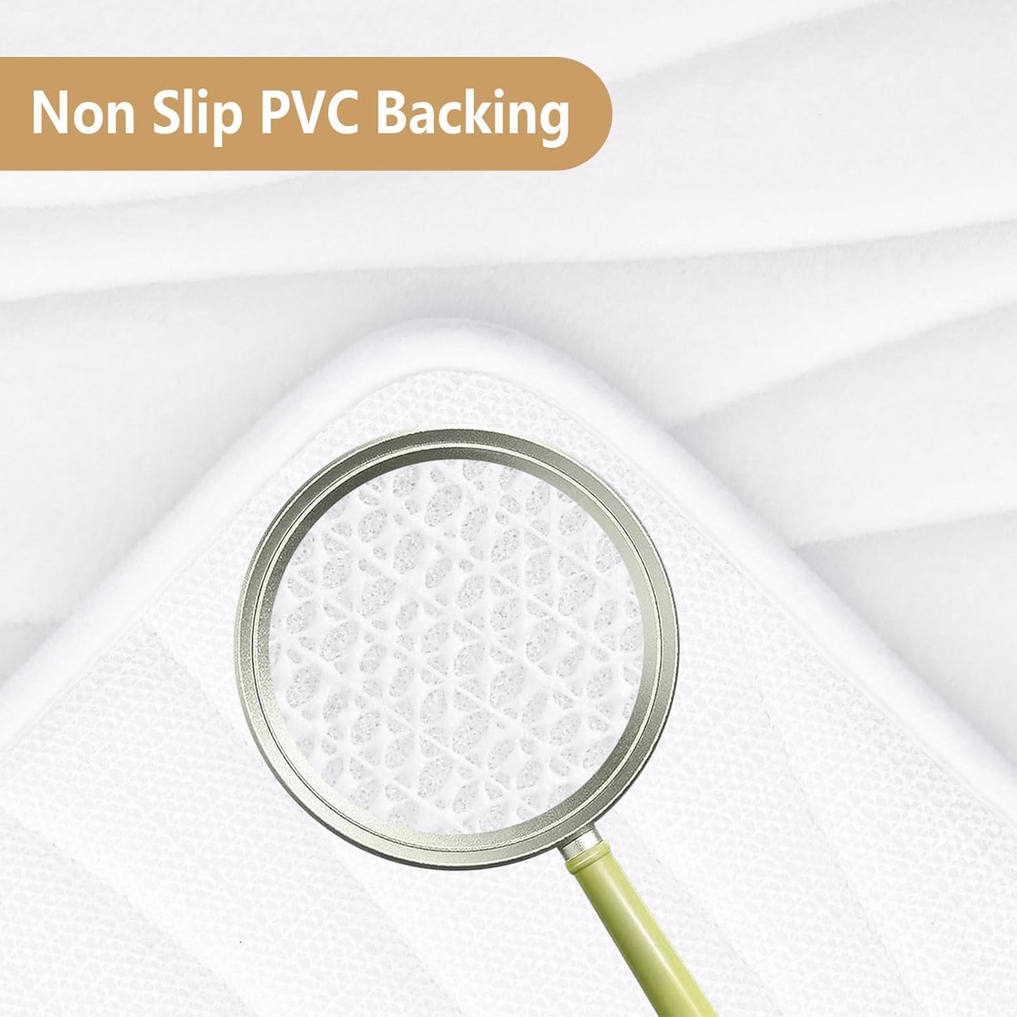 Buganda Memory Foam Bathroom Rug Mat 47x20, Extra Soft and Absorbent Bath Mats, Non-Slip and Machine Washable Bath Rugs for Bathroom Floor,Tub and Shower, White