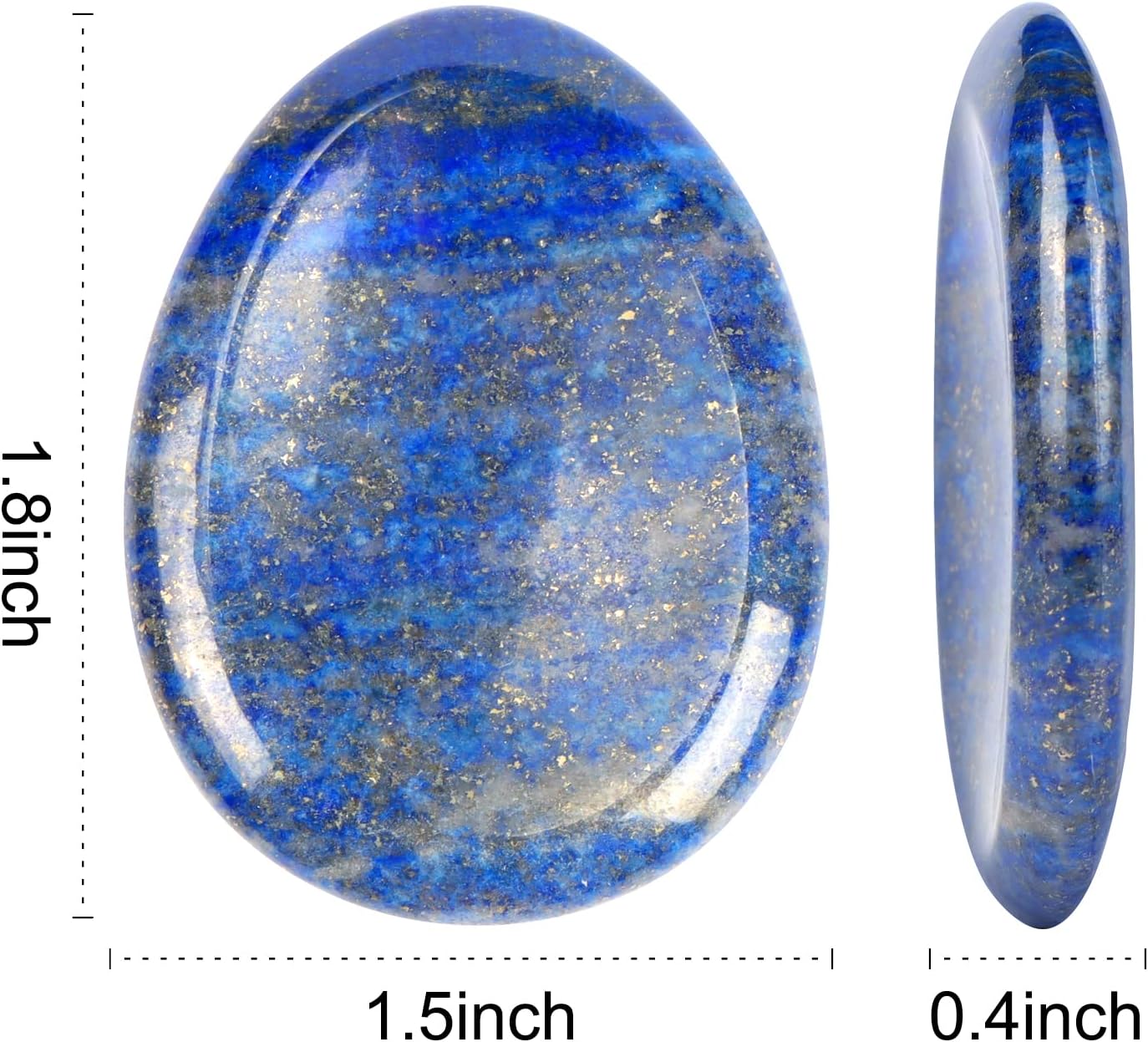 Artistone Lapis Lazuli Crystal Chakra Thumb Worry Stone Teardrop Reiki Healing Stone Pocket Palm Stones for Anxiety Stress Relief Meditation Therapy Geometry Home Decor