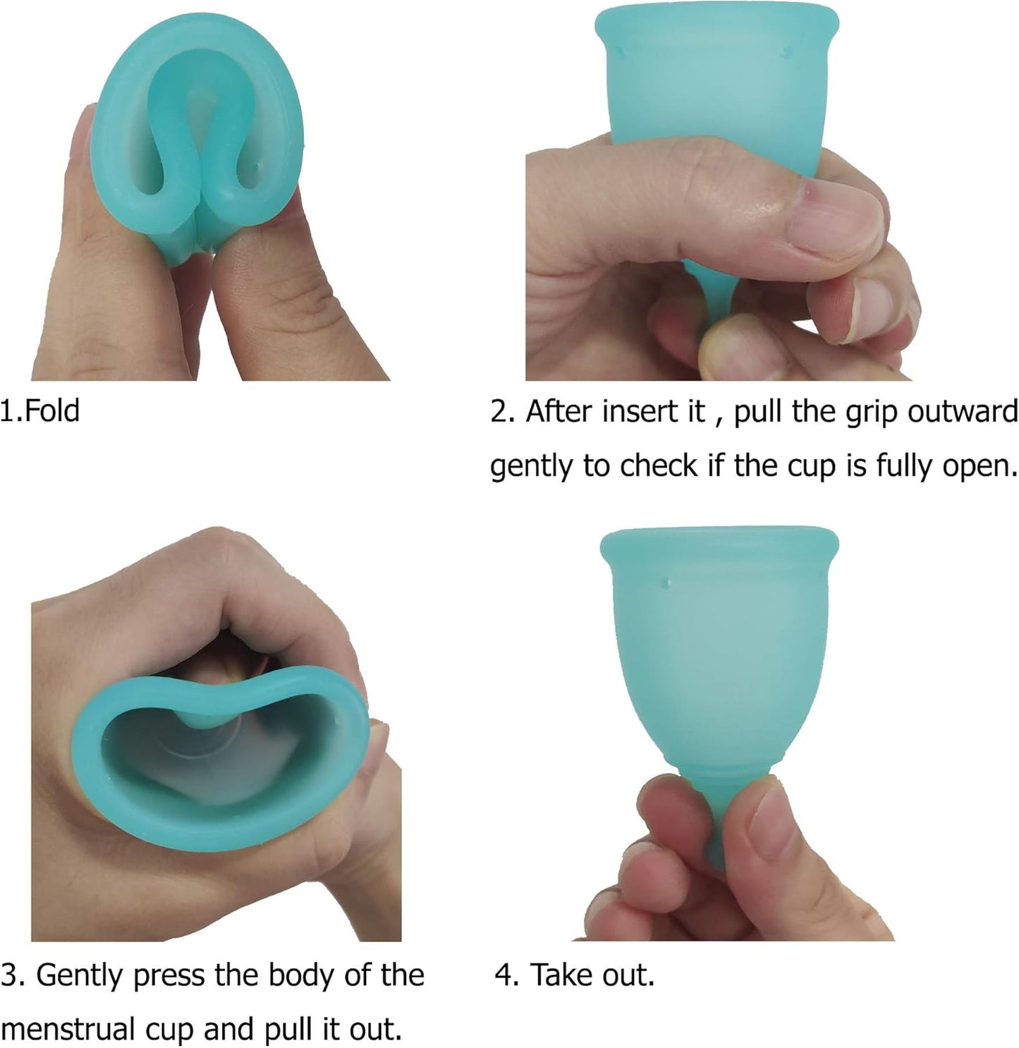 4pcs Menstrual Cup with 1 pc Sterilize Cup,Menstrual Cup Holder, Storing Period Cup(Blue and White)