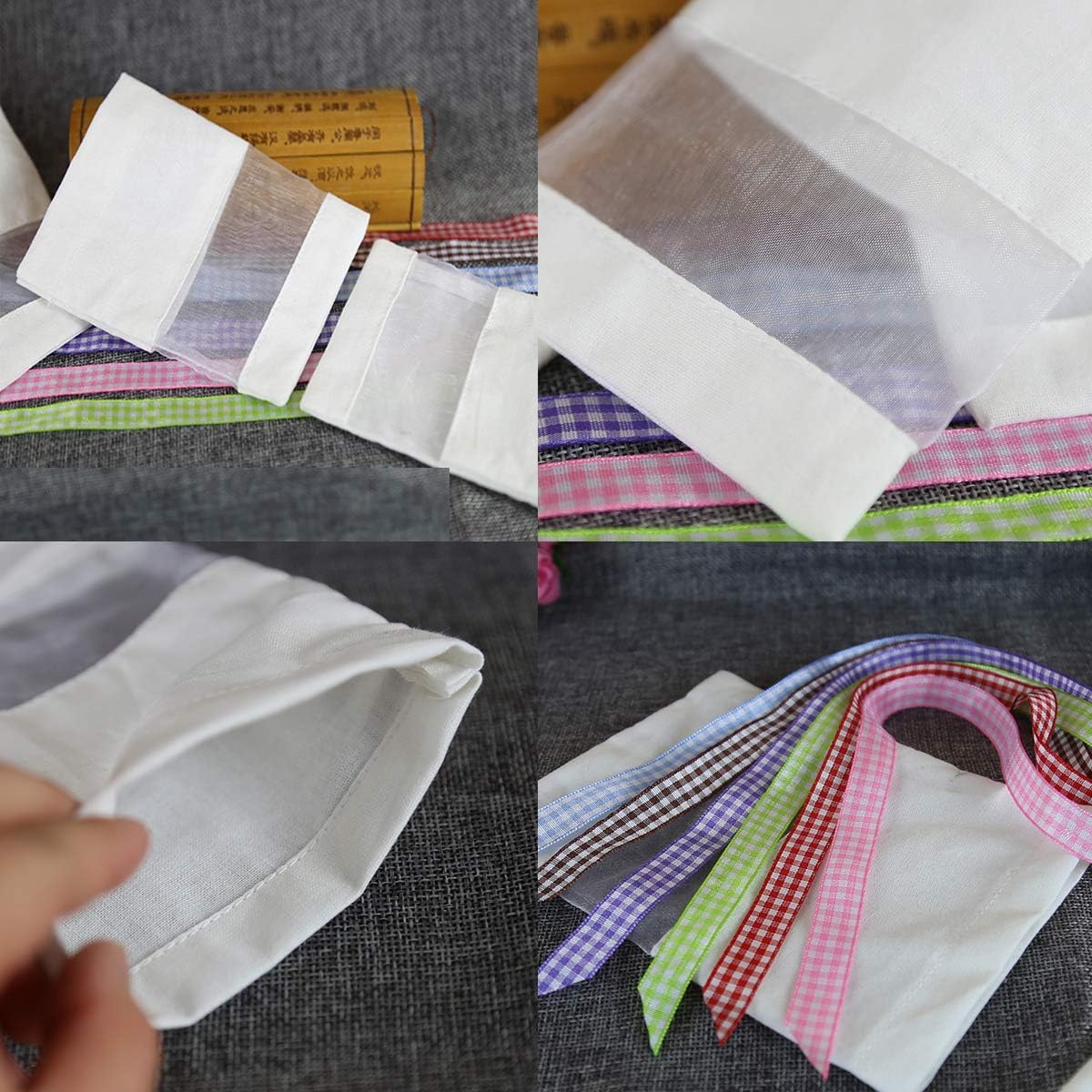 Sachet Empty Bags Linen Fabric Bags Organza Gauze Bags for Lavender, Spice and Herbs