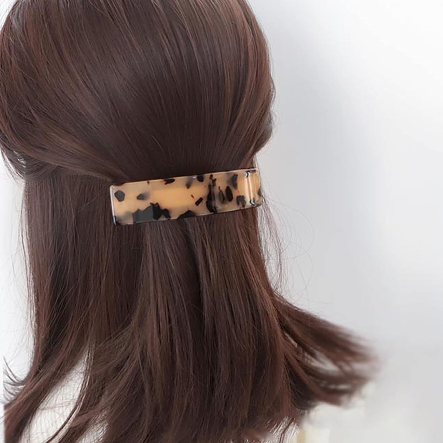 Hair Barrettes for Women - 4.13 Inch Tortoise Shell Acetate Hair Clips, Large French Retro Hair Clasps and Accessories for Thick Hair (3 Pcs)