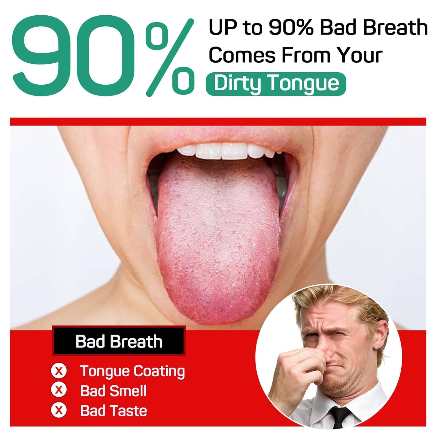 RONAVO Tongue Scraper for Kids & Adults, Right Size for Tiny Mouth,Freshen Bad Breath (Travel Cases Included), Healthy Oral Care, Stainless Steel Tongue Cleaners, 2 Pack