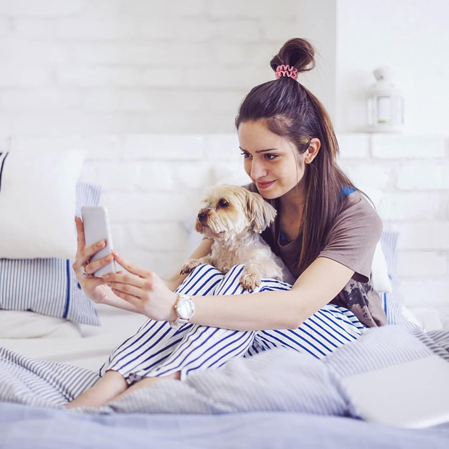 Teqifu16Pcs Hair Ties, No Crease Spiral Hair Ties Hair Bands MultiColor Waterproof Phone Cord Hair Scrunchies Hair Coils Accessories for Women Girls