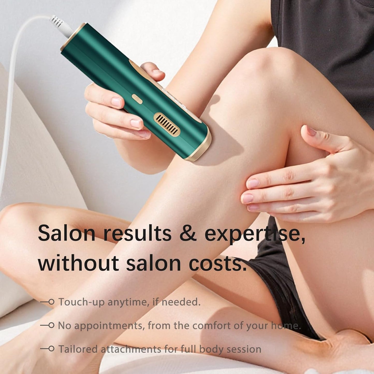 Laser Hair Removal, IPL Laser Hair Removal Device for Women & Men, Safe at-Home Nearly Painless 45°F Ice-Cooling Contact, Long-Lasting Result for Full Body & Face, Dark Green